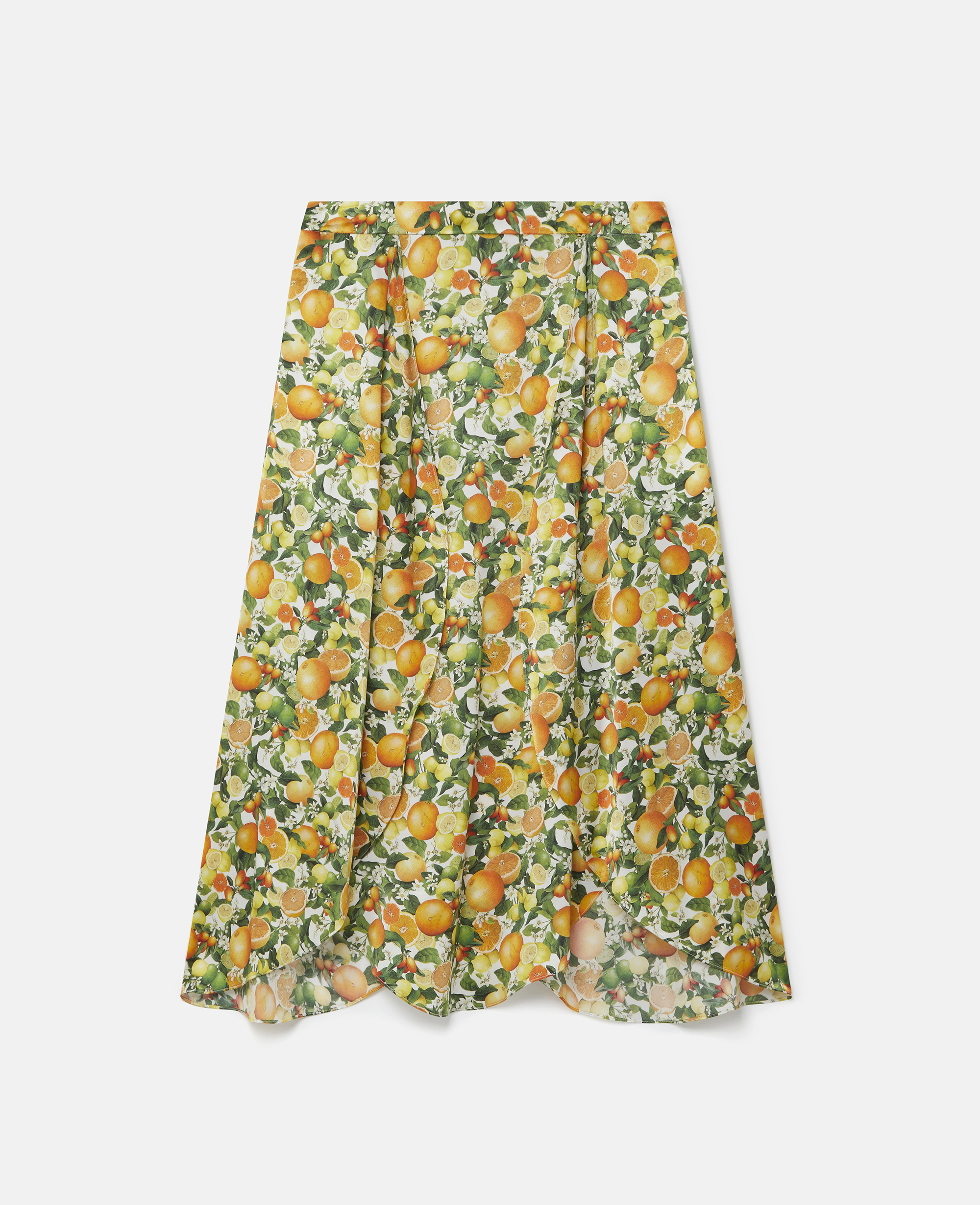 Stella Mccartney Lemon Print Split Hem Skirt In Multicolour