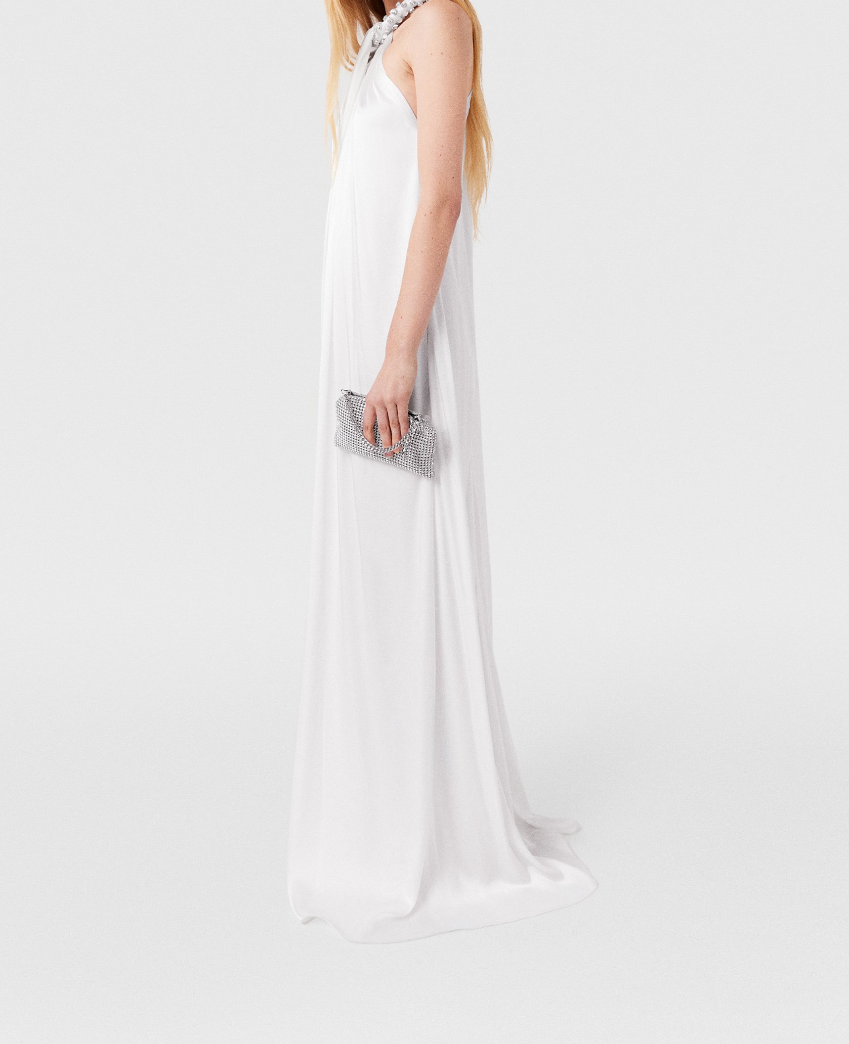 Crystal Halterneck Satin Maxi Dress, Woman, , Size: 36 - Stella McCartney - Modalova