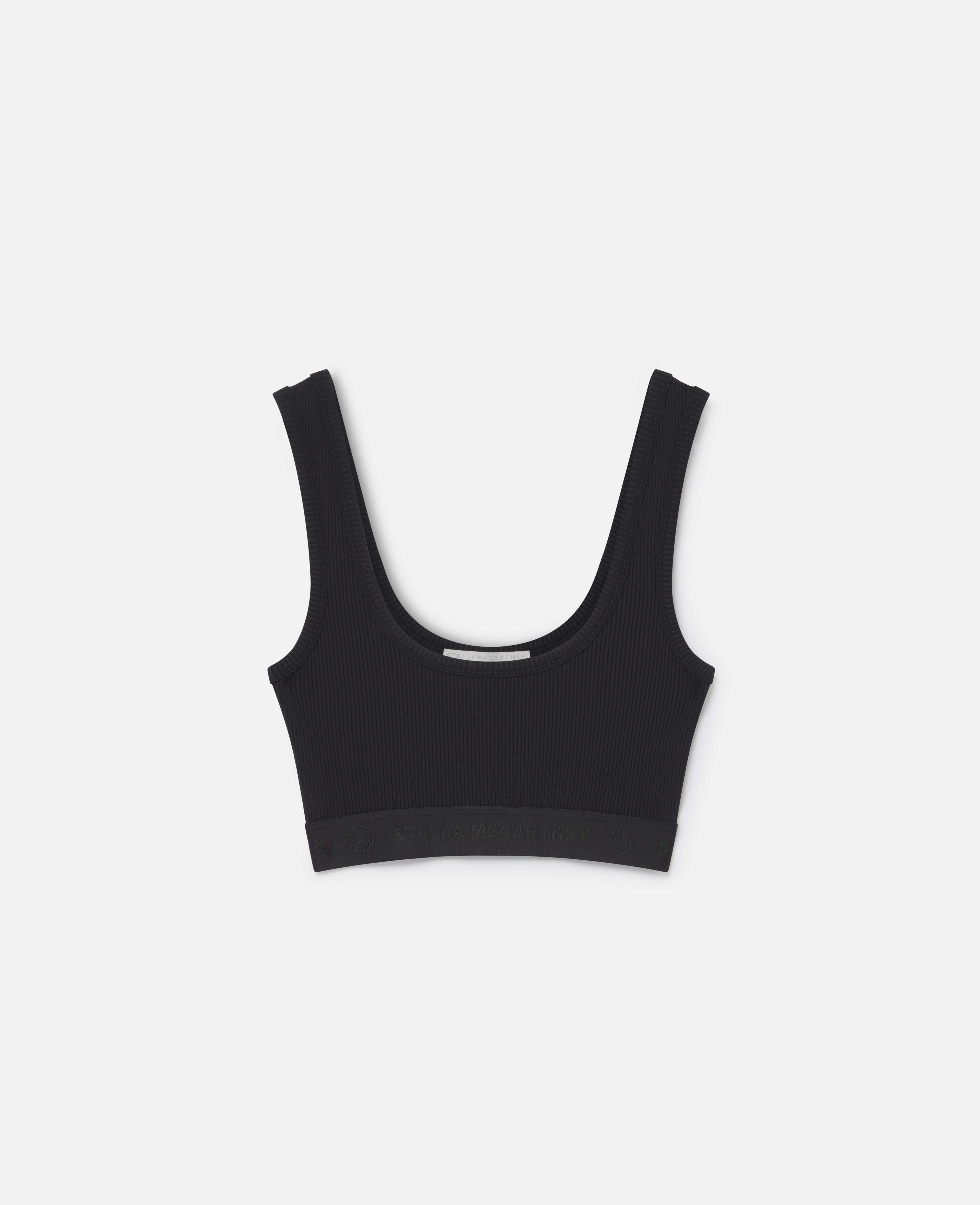 Stella Mccartney S-wave Tape Crop Top In Black