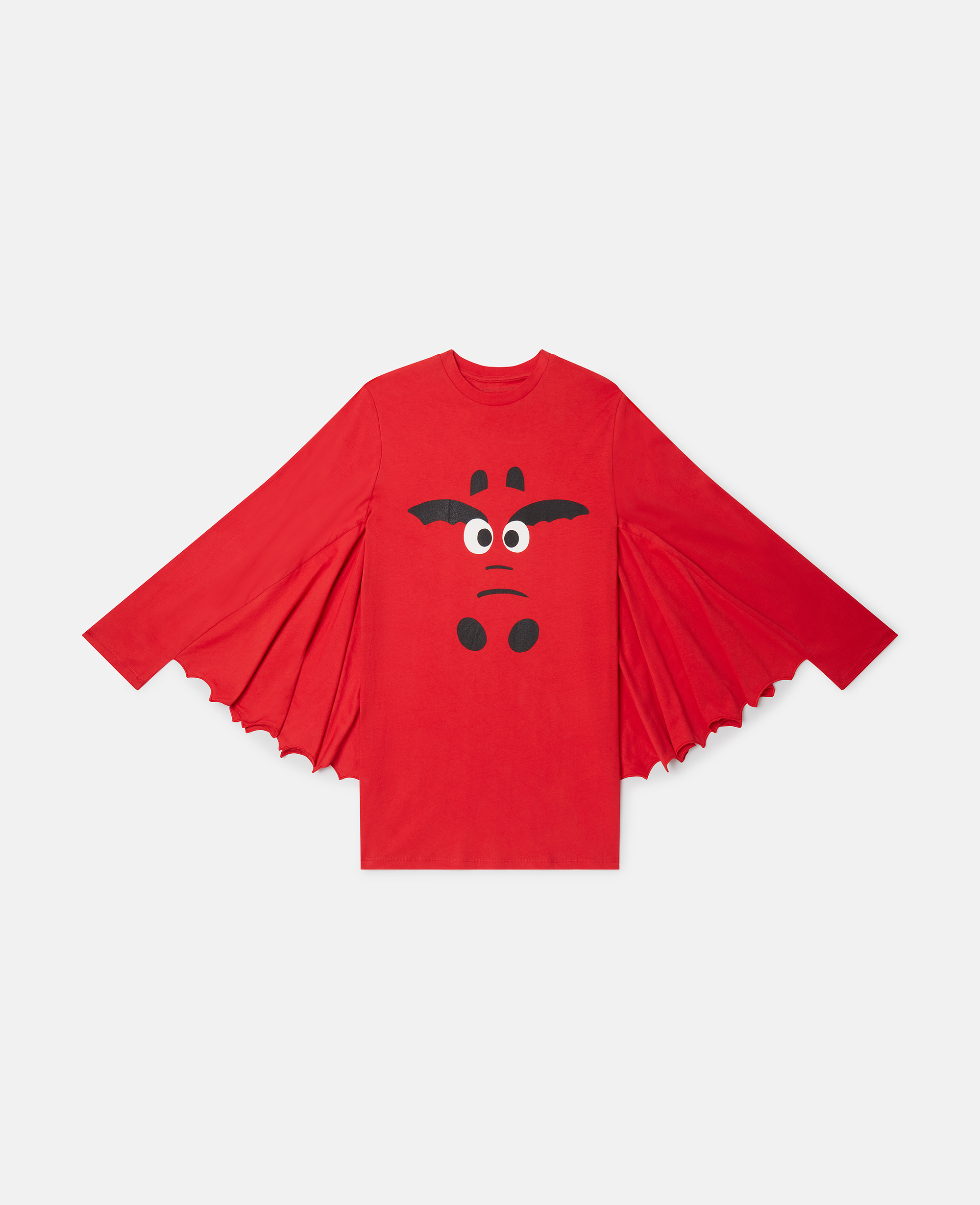 Stella Mccartney Kids' Year Of The Dragon Jersey Cape Dress In Red