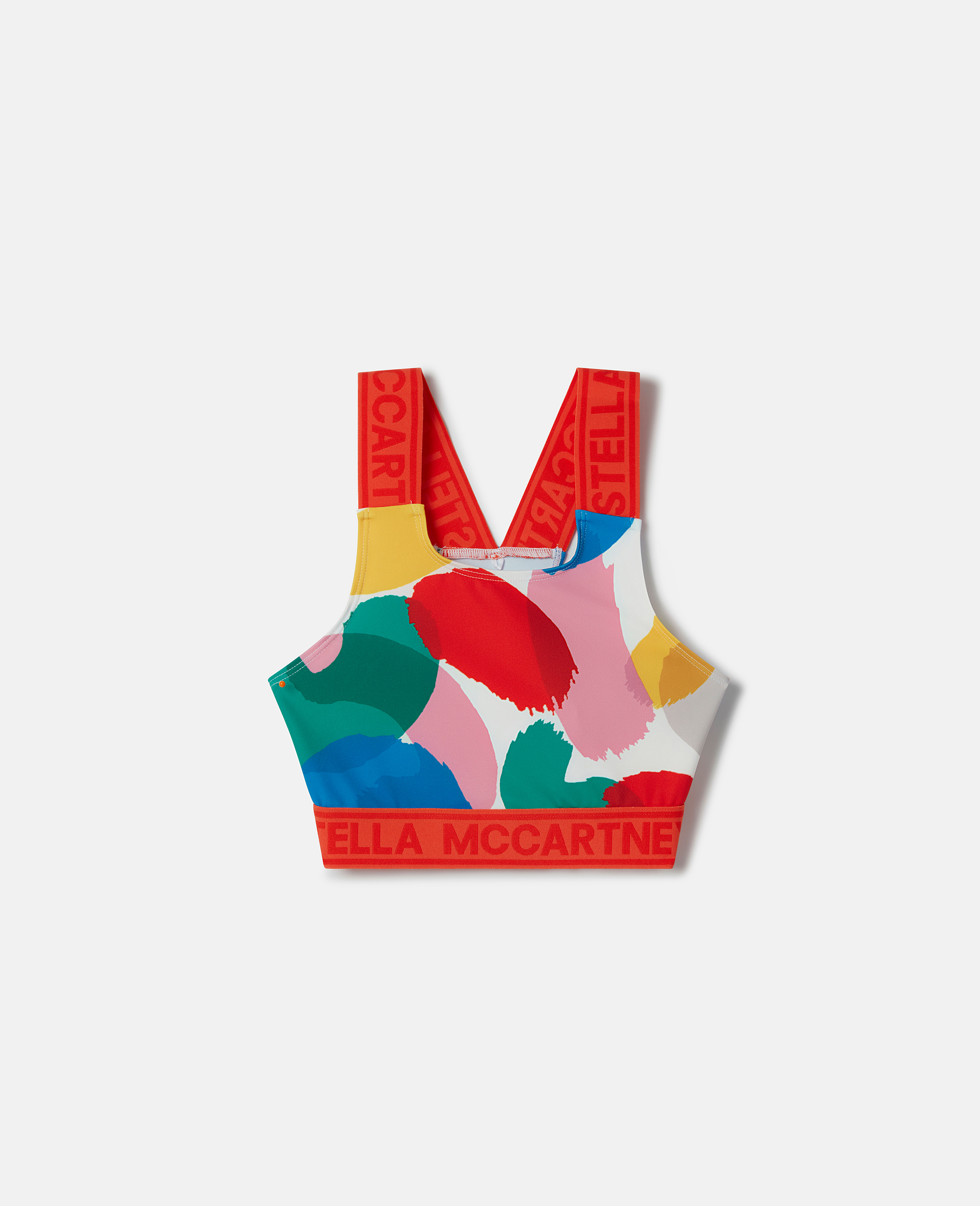 Stella Mccartney Smudge Print Sports Crop Top In Multicolour