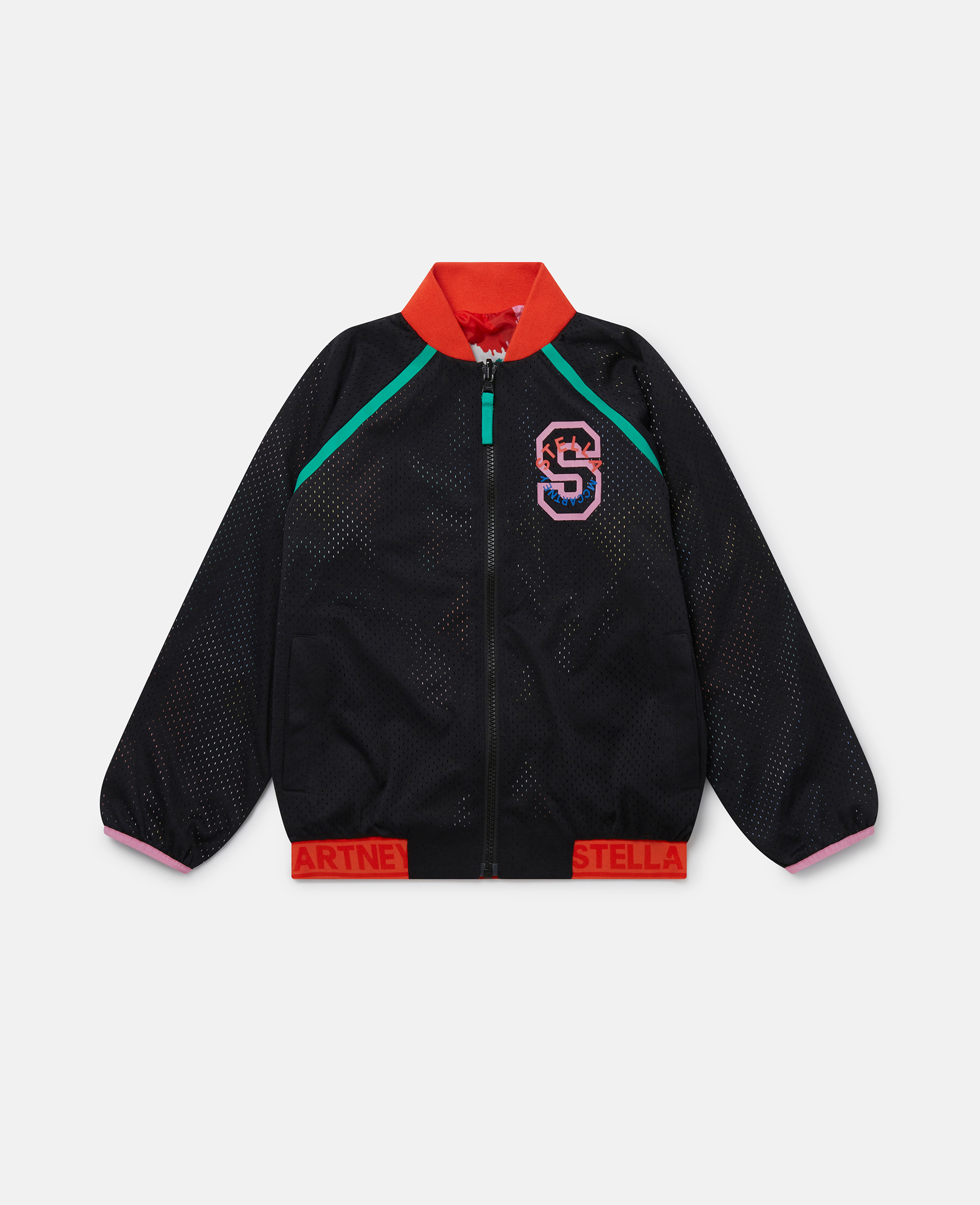 Stella Mccartney Circular Logo Bomber Jacket In Black