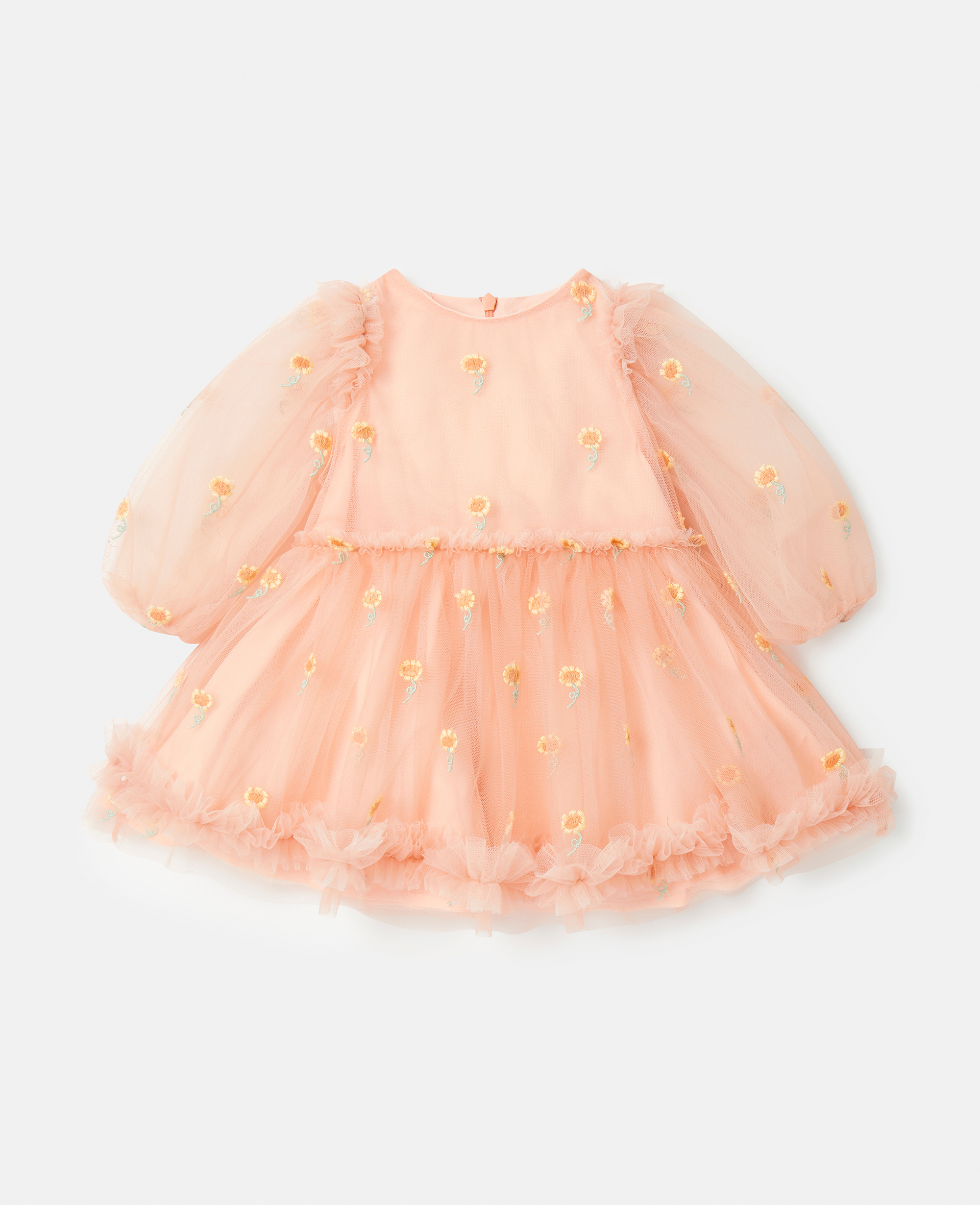 Stella McCartney – Sunflower Embroidery Taffeta Occasion Dress, Woman, Salmon Pink, Size: 9m