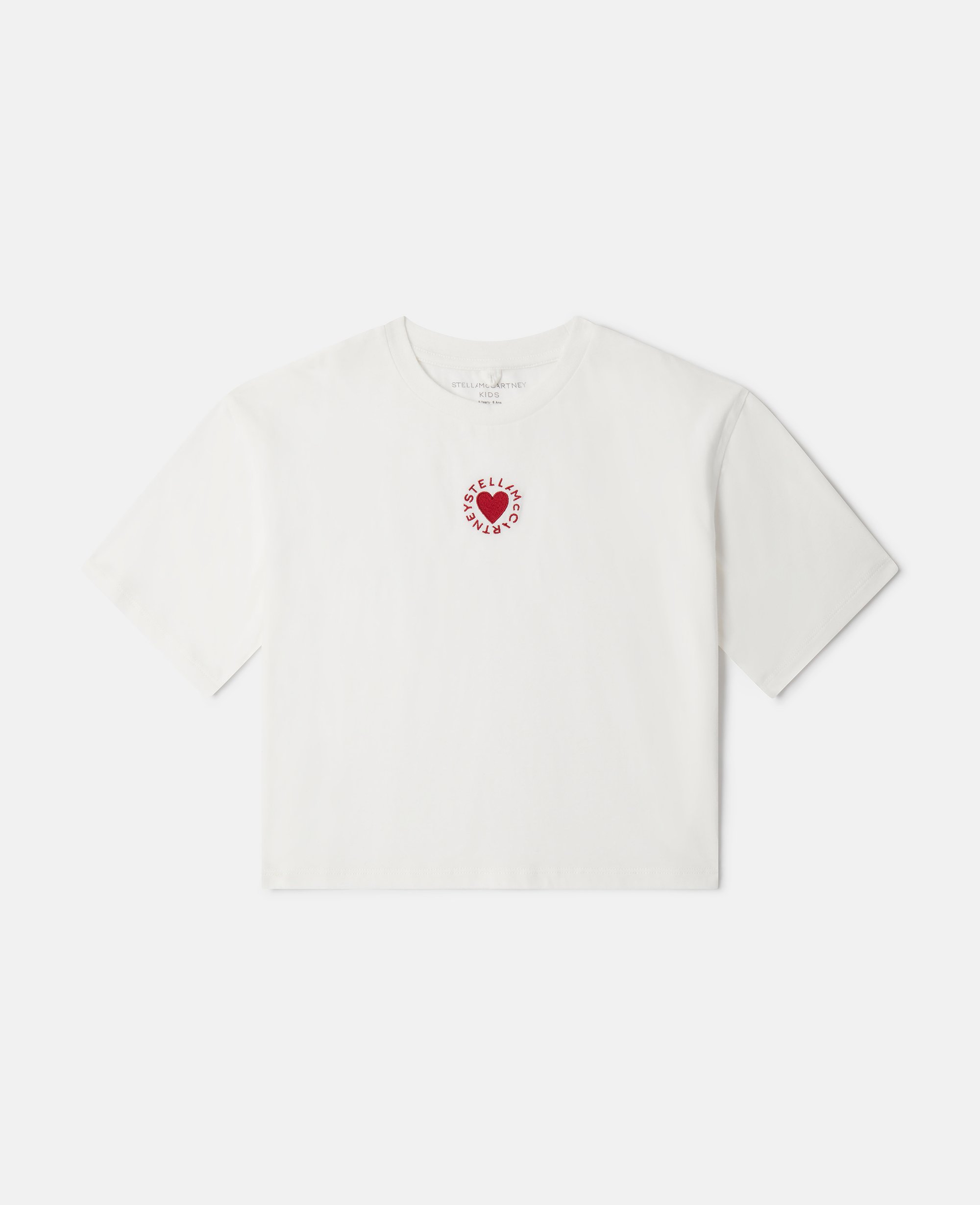 Stella McCartney – Heart Embroidered T-shirt, White, Size: 3