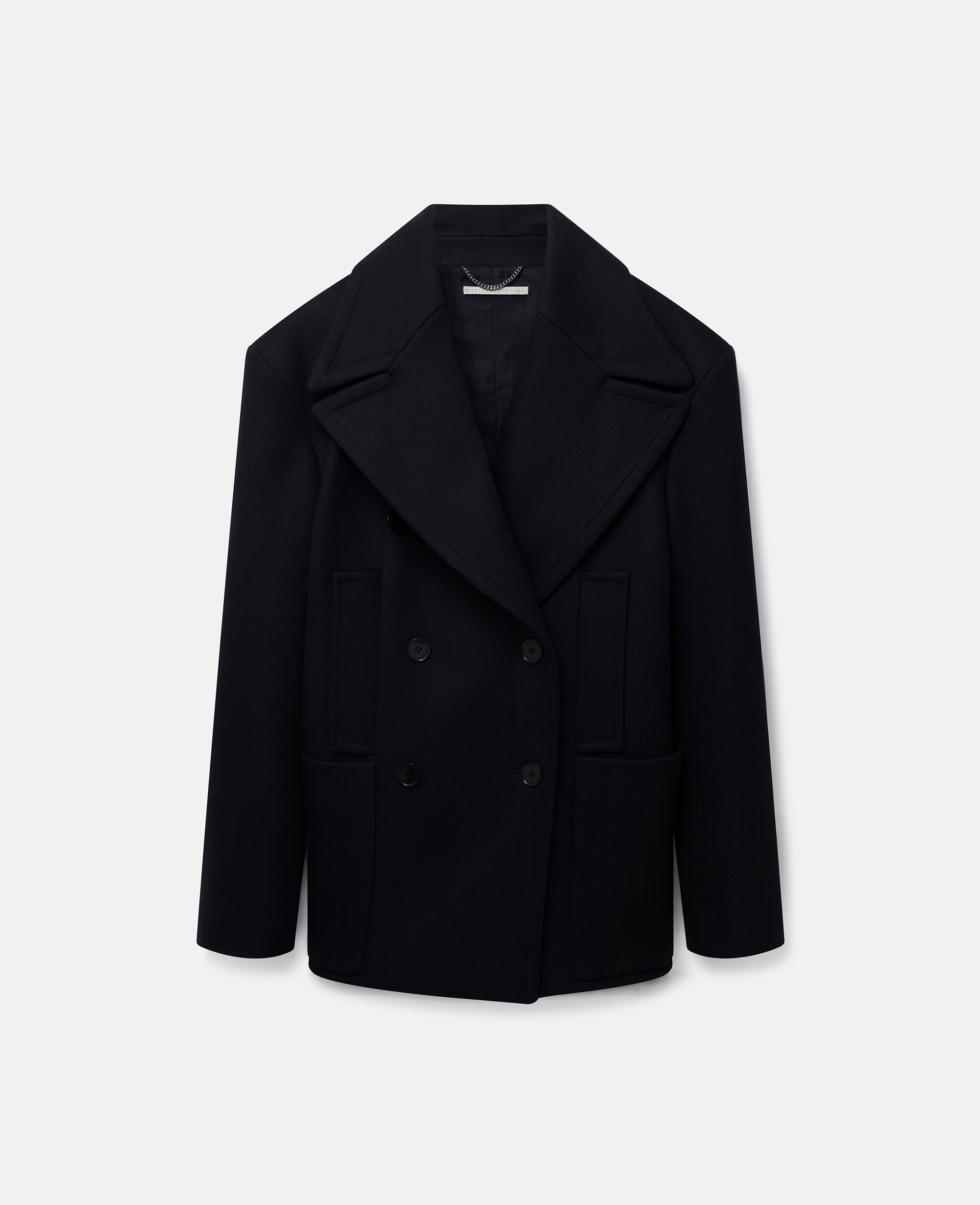 stella mccartney - double-breasted peacoat, woman, ink, size: 36