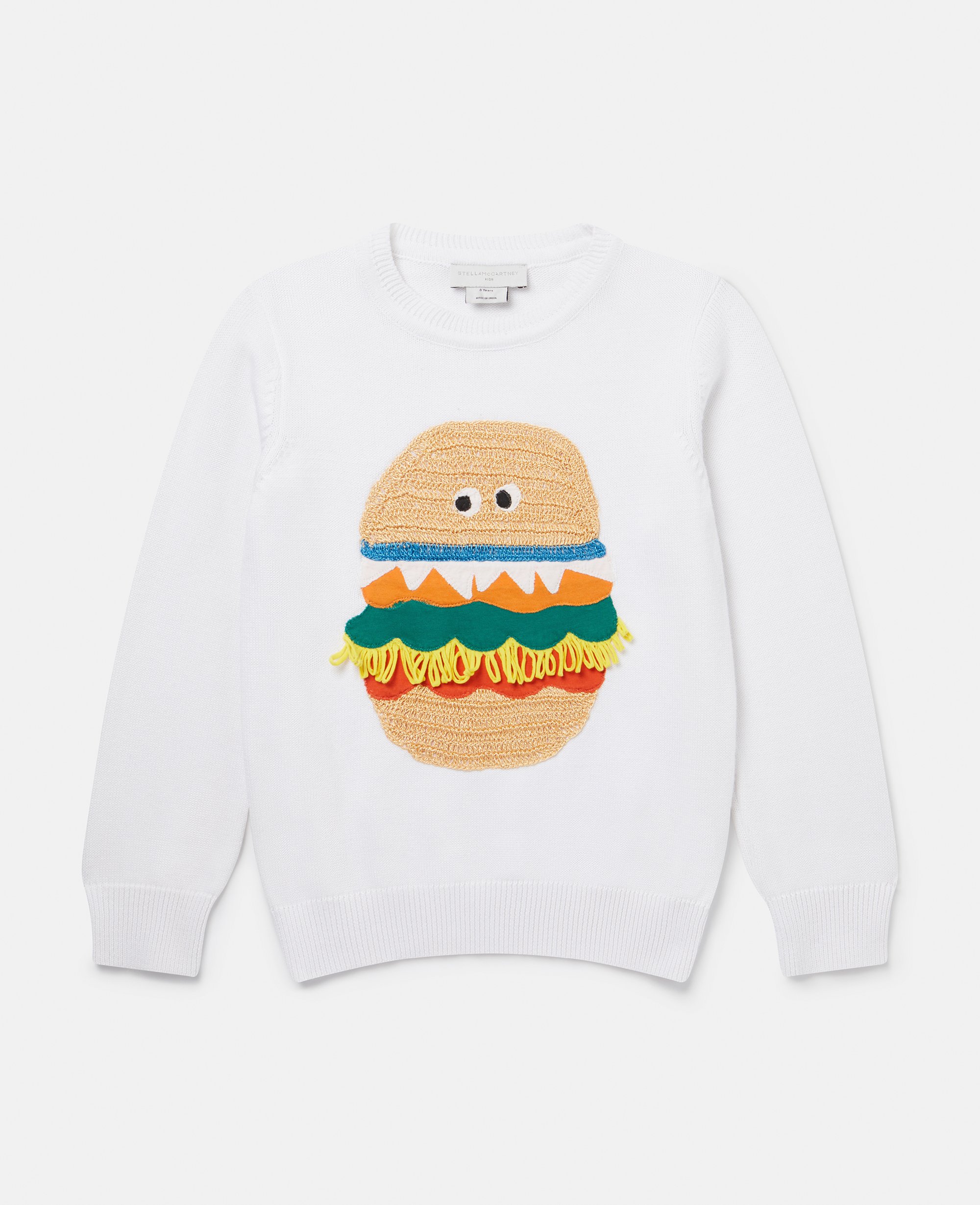Stella Mccartney Kids' Veggie Burger Intarsia Knit Jumper In White