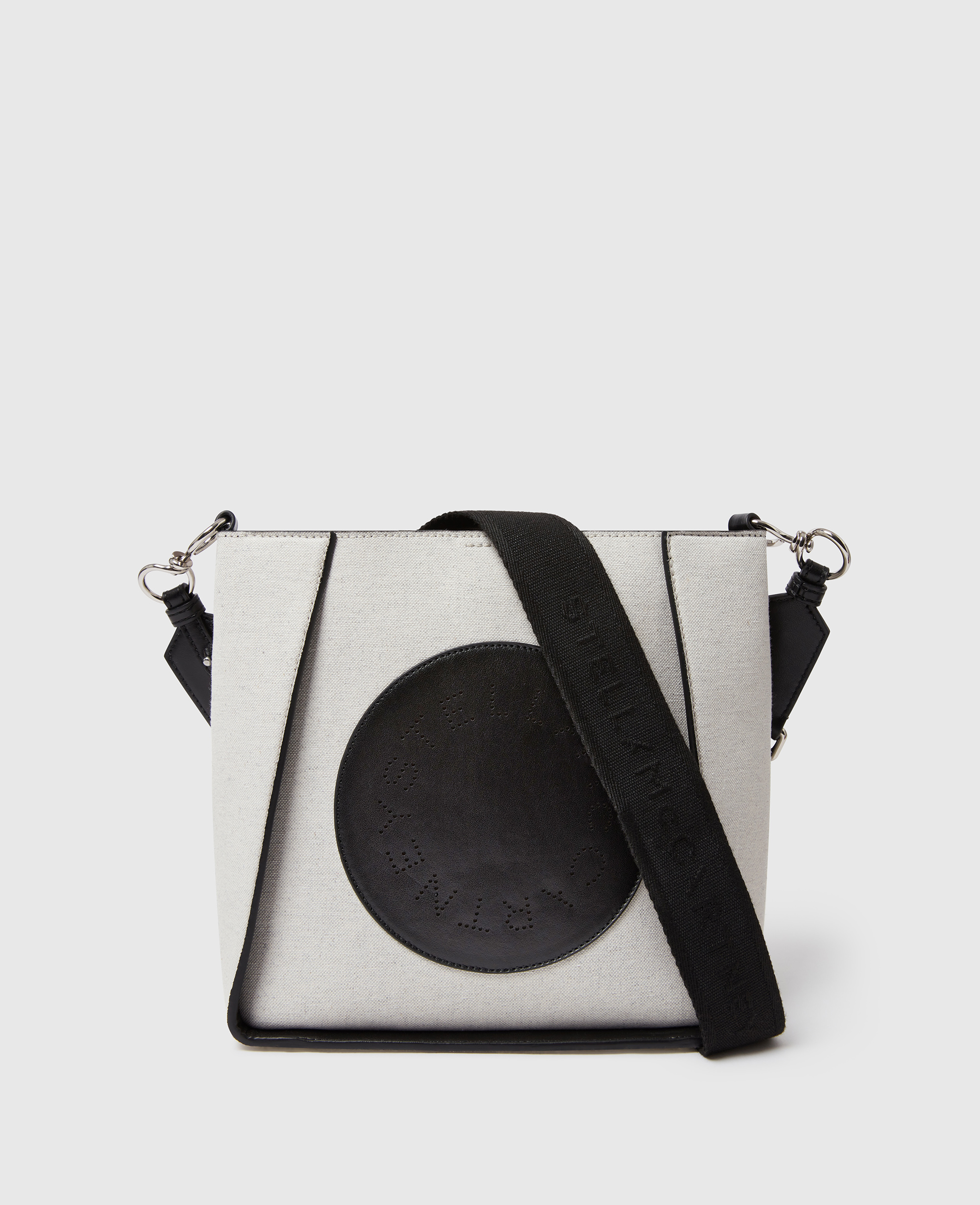 Stella McCartney - Quadratische Umhängetasche mit Logo, White/Black