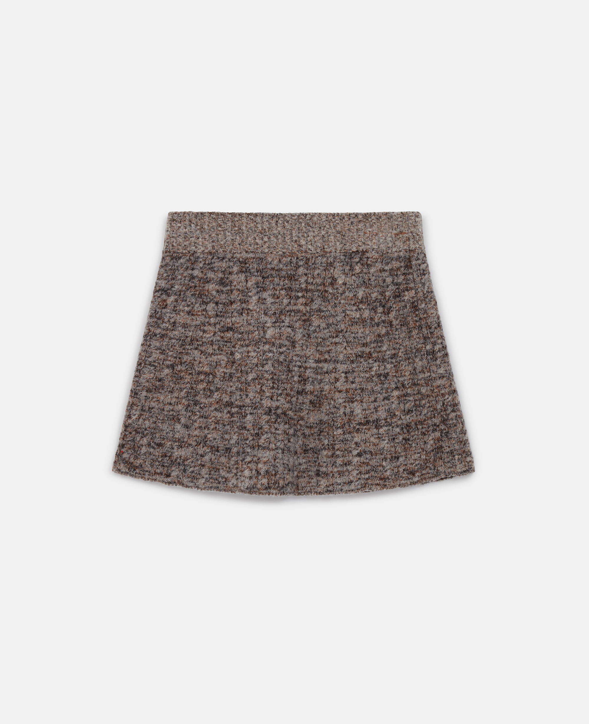 Shop Stella Mccartney Ribbed Chunky Knit Mini Skirt In Mottled Gray