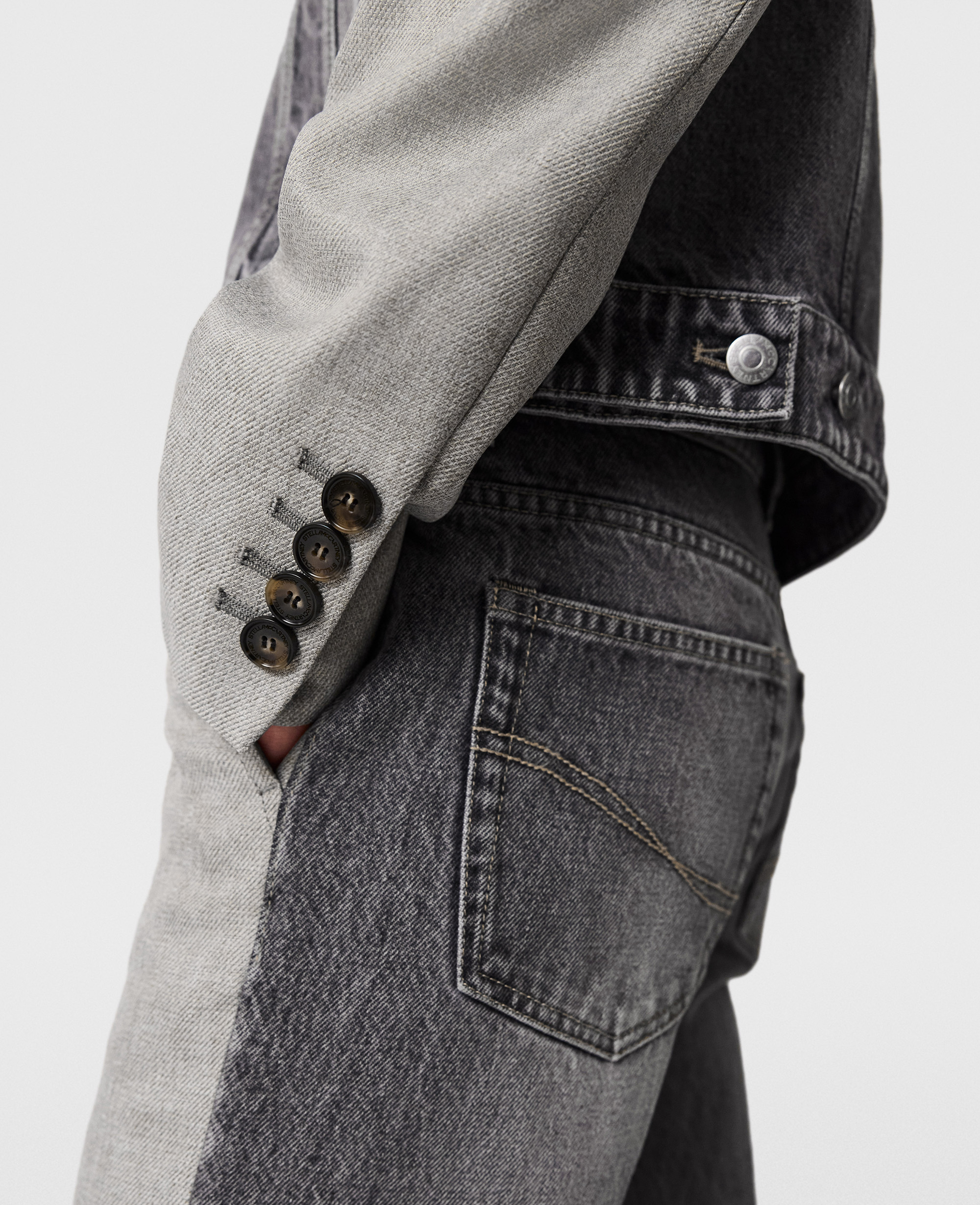 Stella Mccartney Hybrid Tailored Jacket In Gray