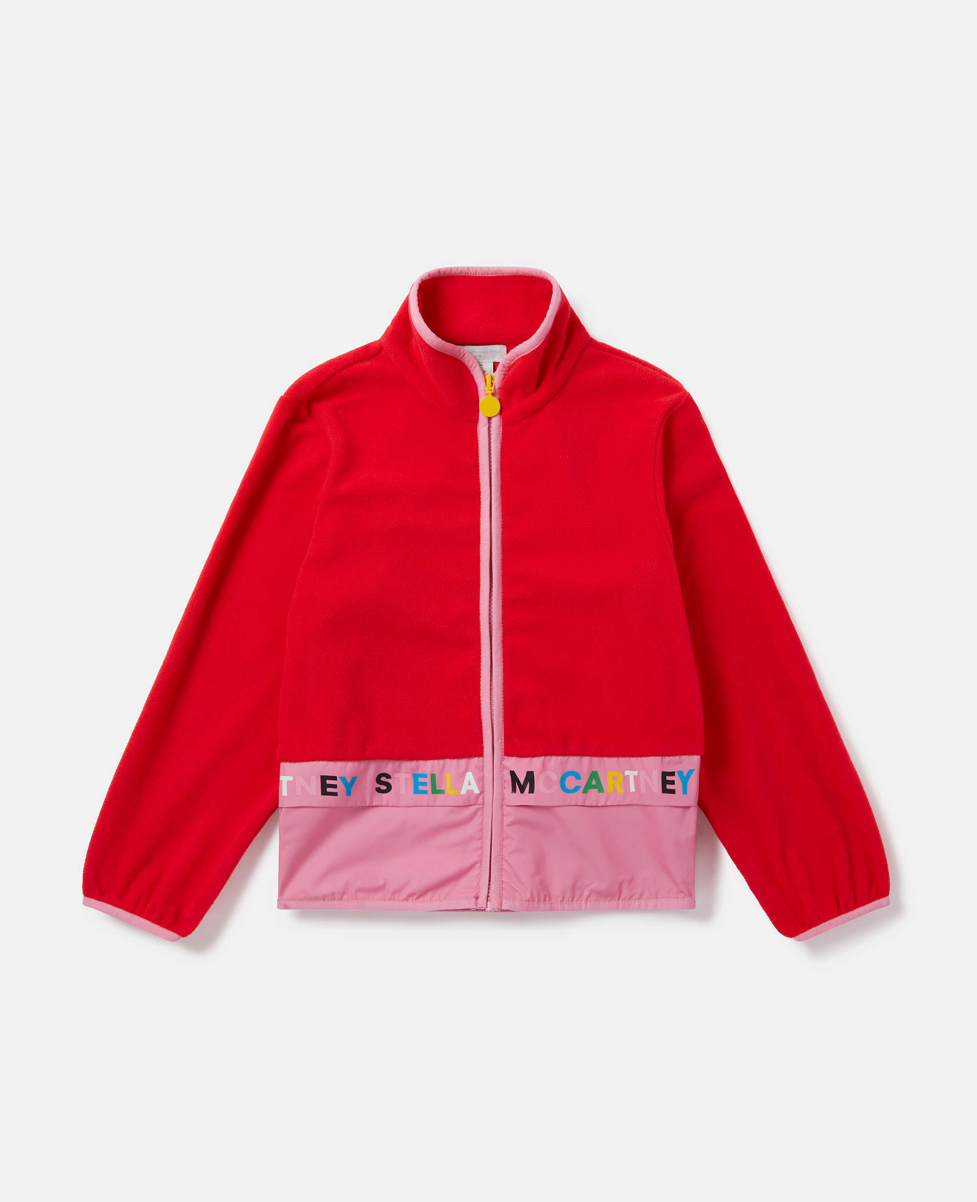 stella mccartney - veste zippee avec bande logo, femme, rouge, taille: 5