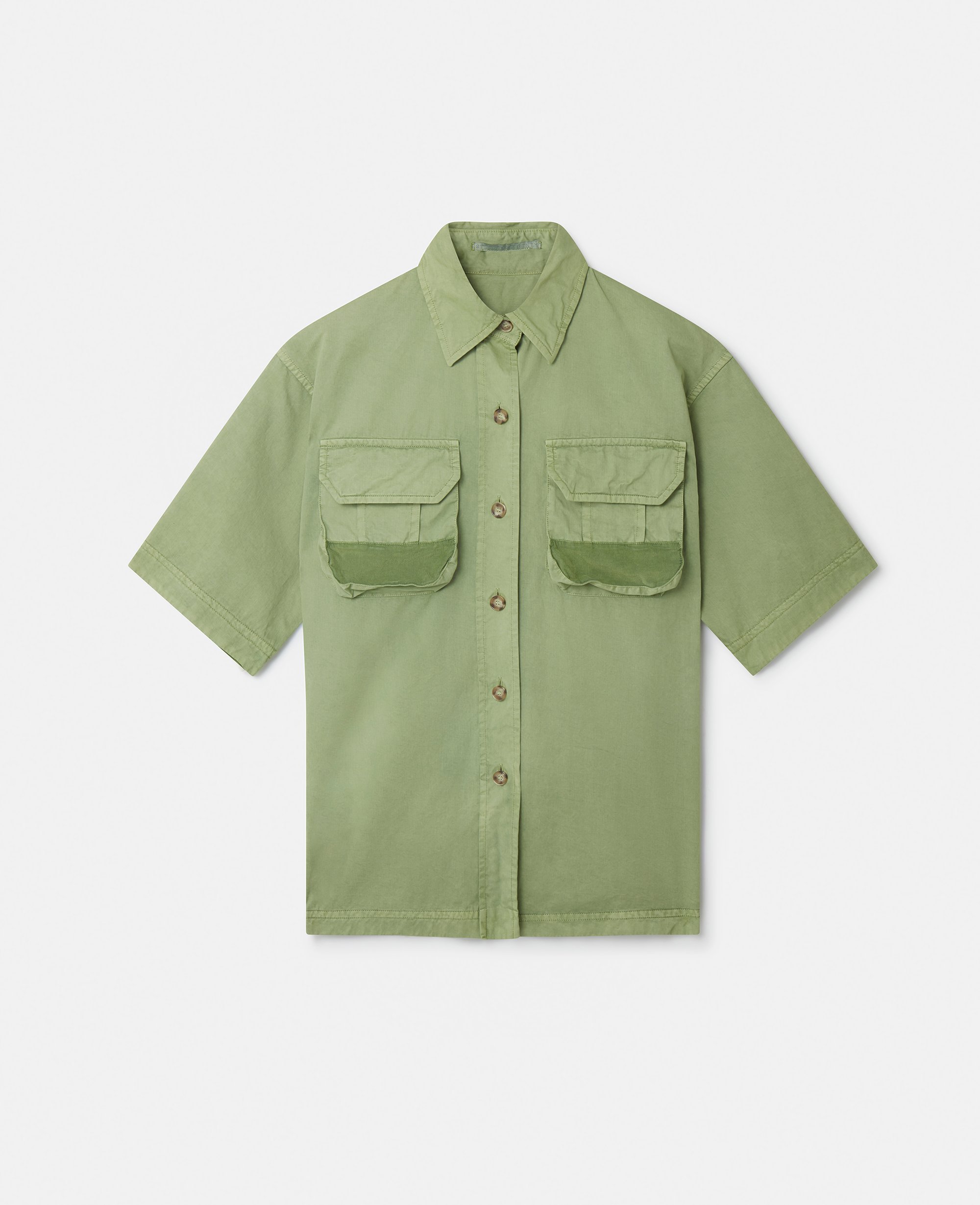 Shop Stella Mccartney Organic Cotton Utility Shirt In Pistachio