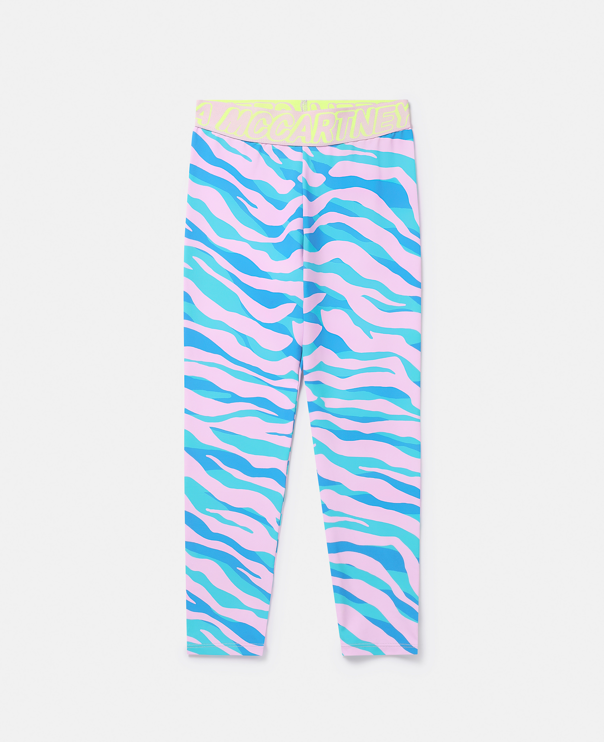Shop Stella Mccartney Zebra Print Leggings In Blue Multicolour
