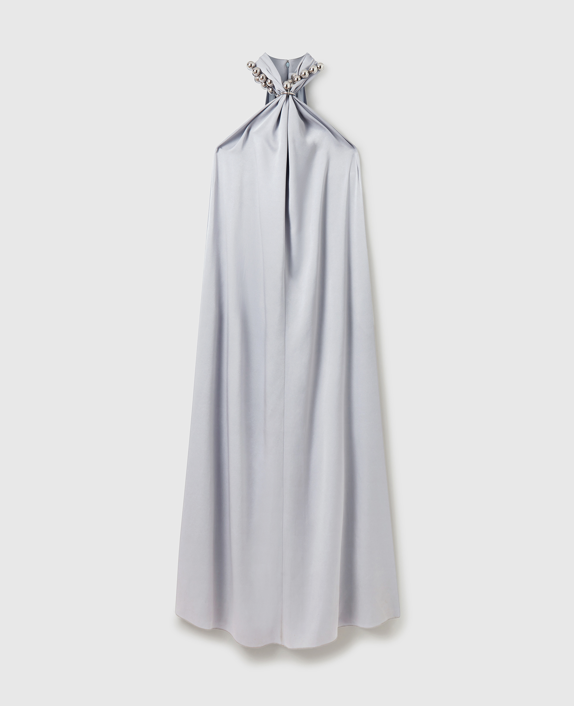 Robe longue en satin a dos nu et chainette perlee, , , Taille: 42 - Stella McCartney - Modalova