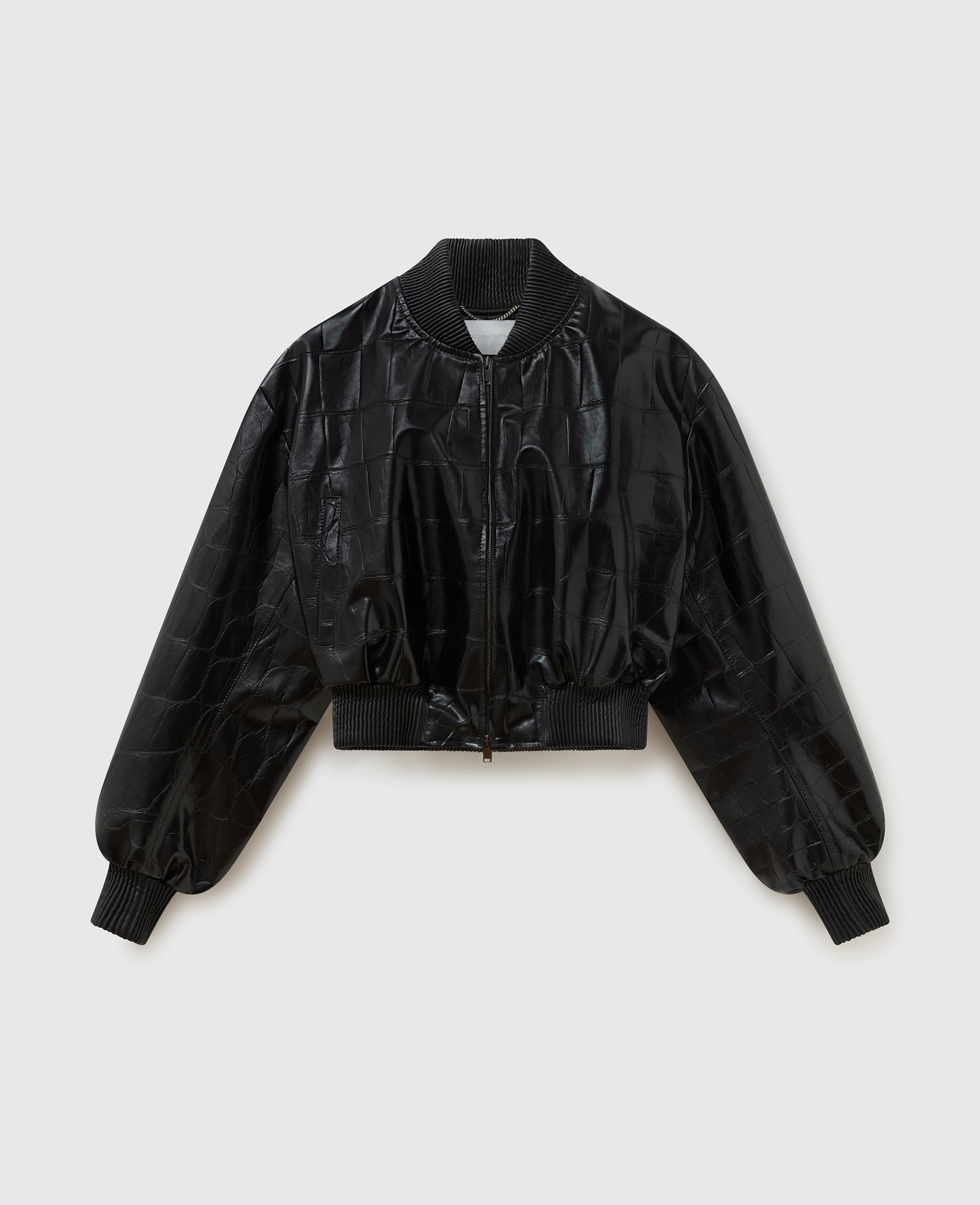 Stella Mccartney Crocodile-embossed Cropped Bomber Jacket