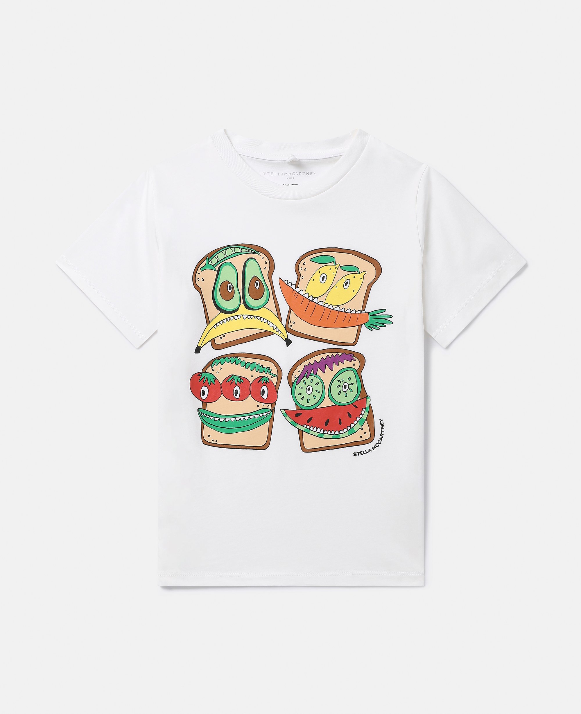 Stella McCartney – Veggie Sandwich T-Shirt, Woman, Ivory, Size: 10
