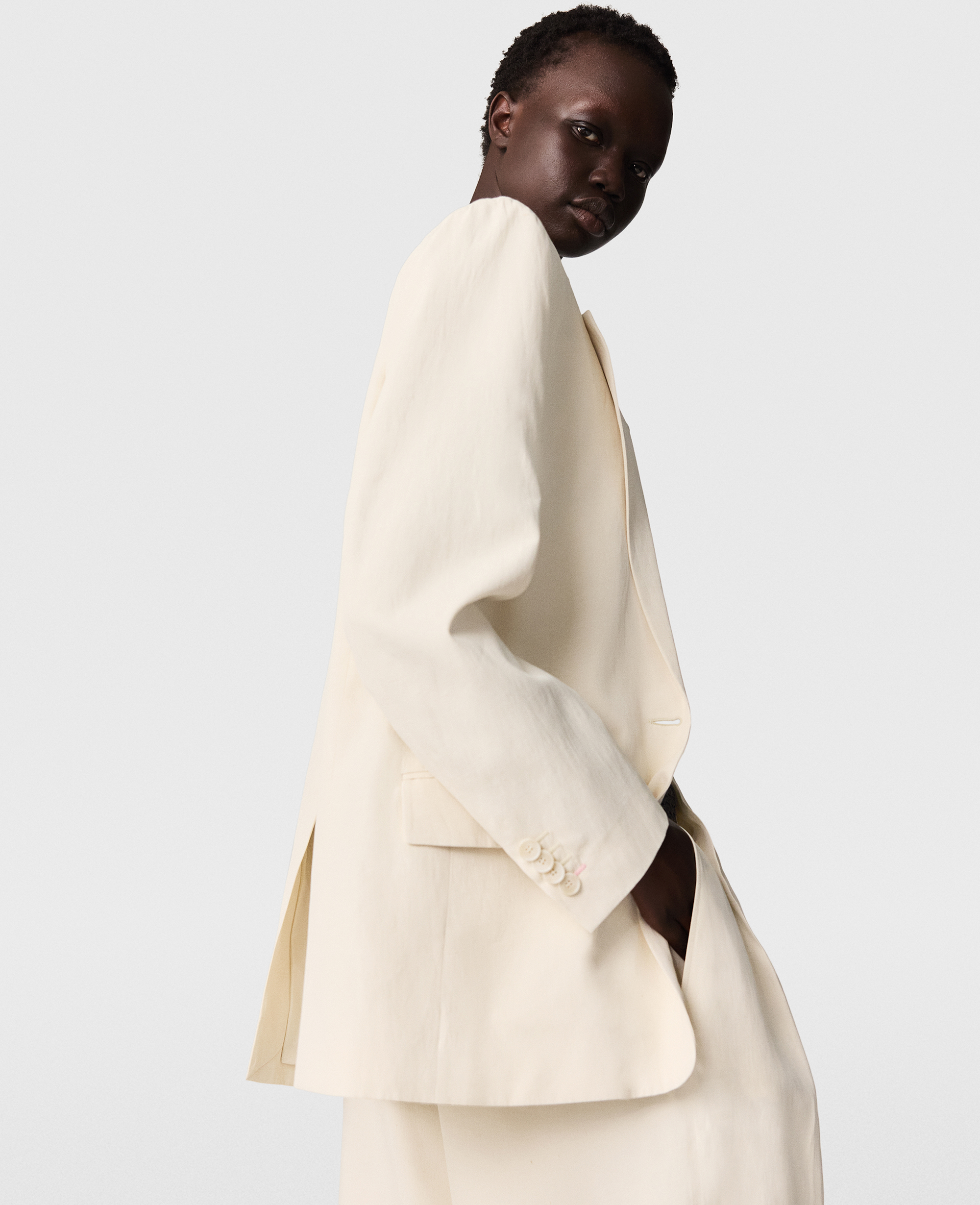Stella Mccartney Oversized Single-breasted Blazer In Buttercream