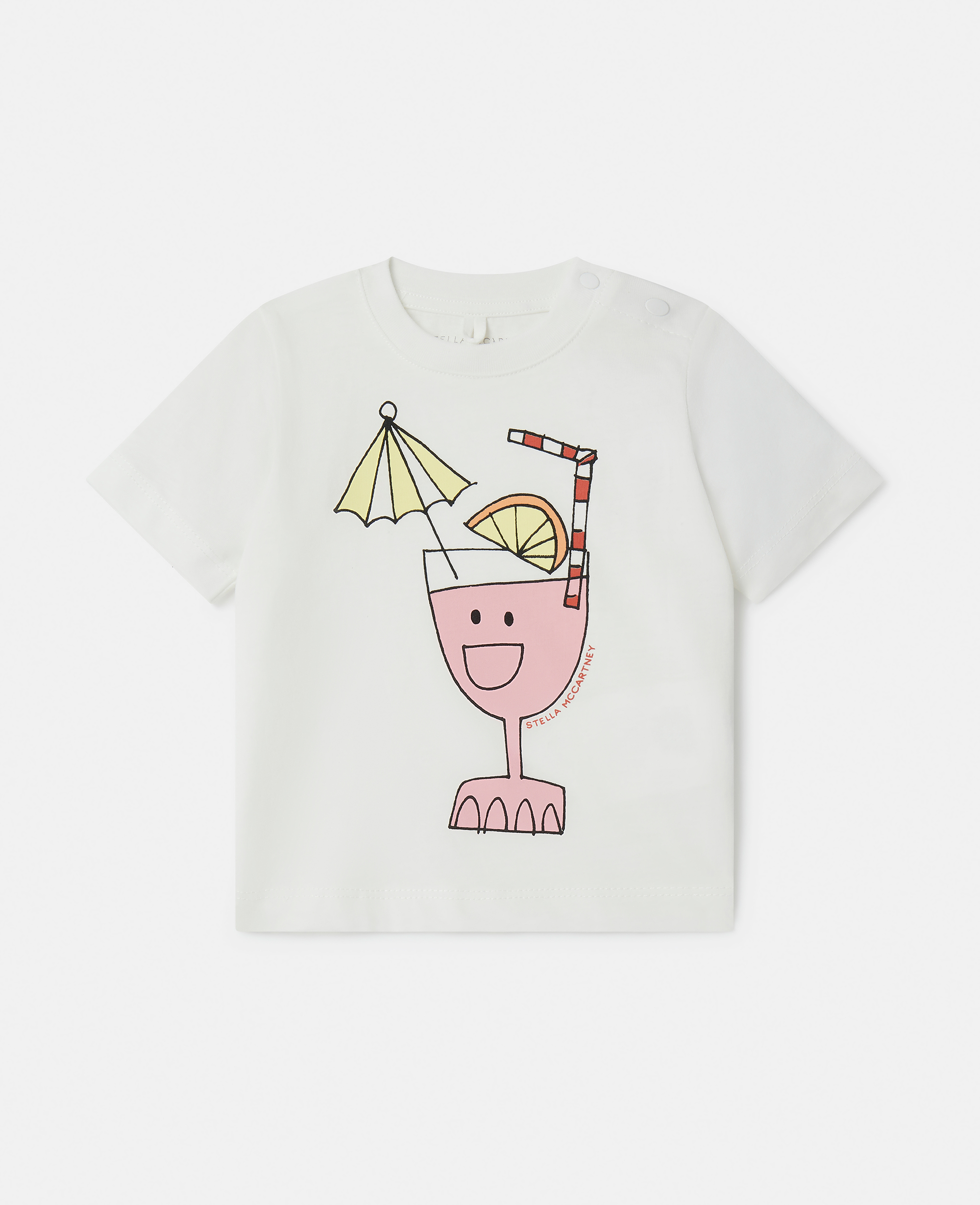Stella Mccartney Kids' Summer Cocktail Motif T-shirt In Ivory