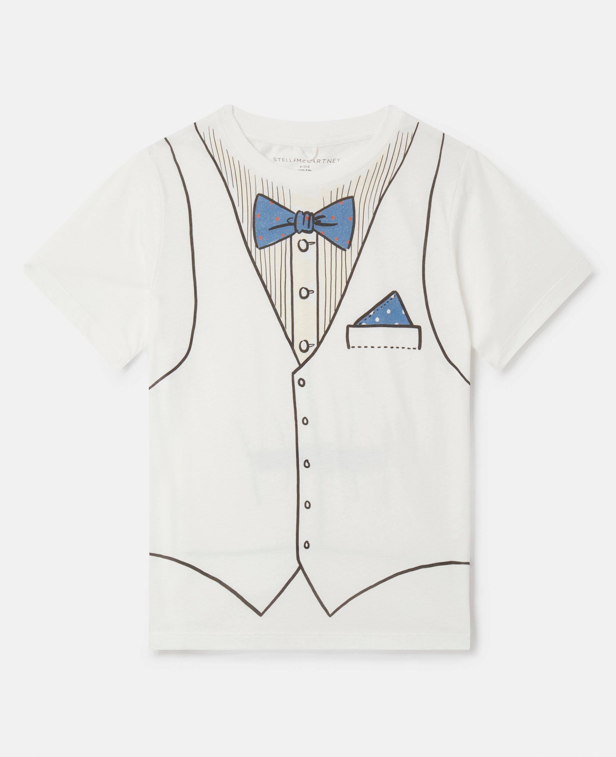 Stella Mccartney Kids' Waistcoat Trompe-l'ail Print T-shirt In White