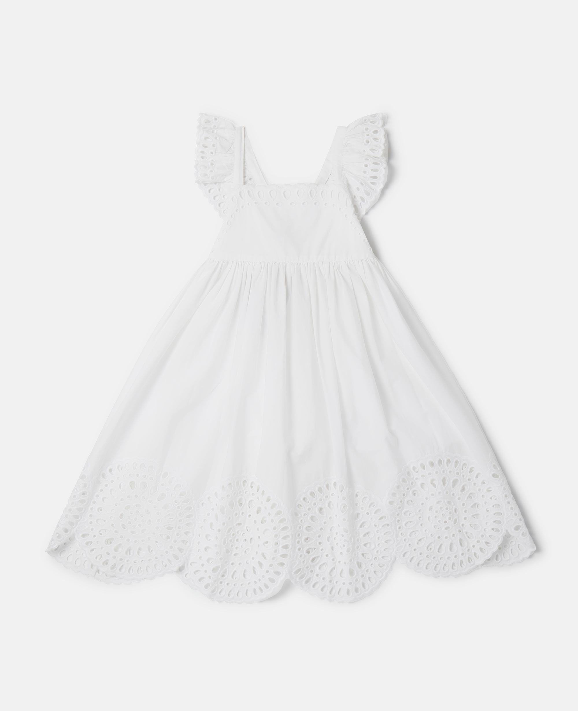 Stella McCartney – Broderie Anglaise Sleeveless Dress, Woman, Ivory, Size: 6