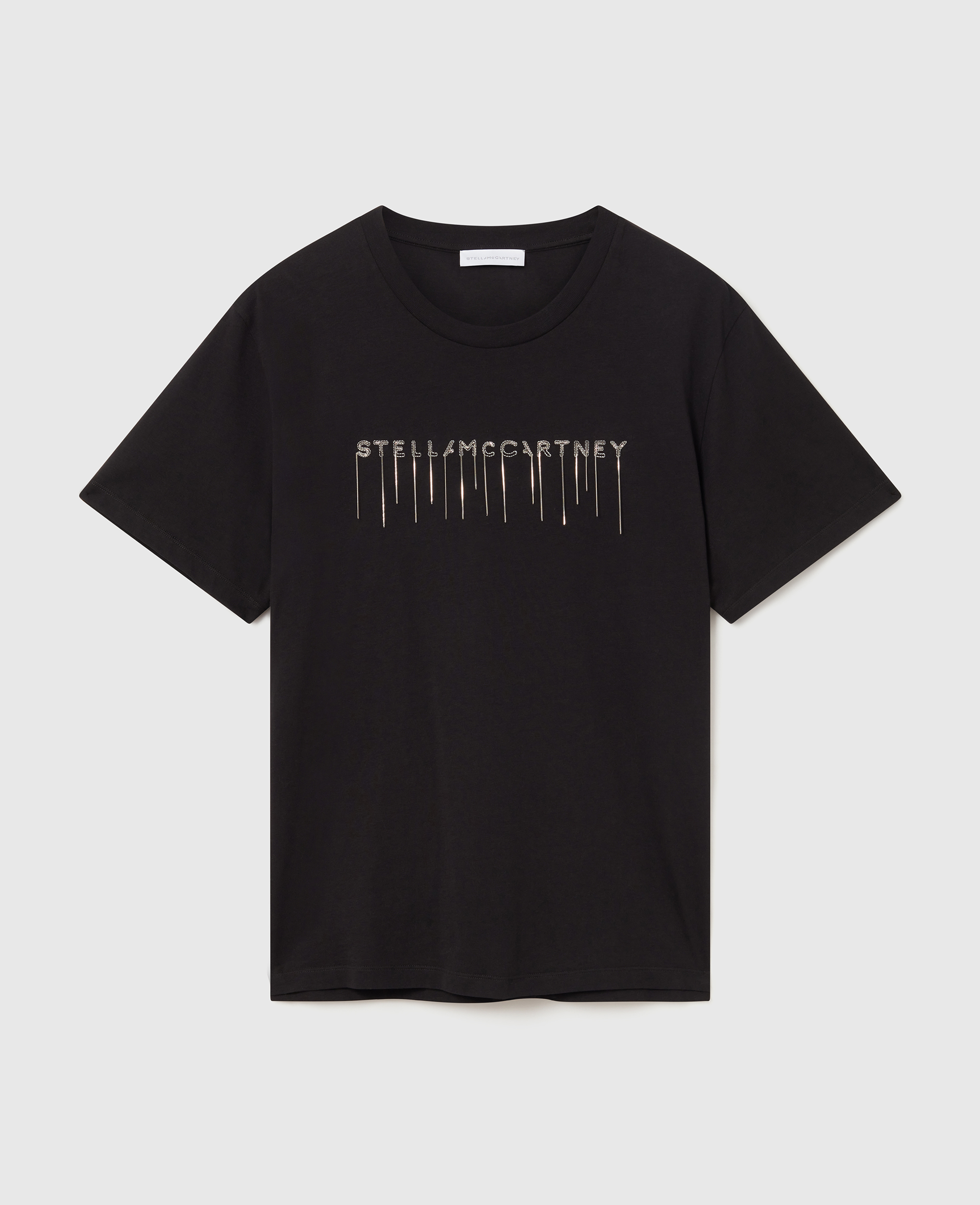 Stella Mccartney Logo-embroidered Crewneck T-shirt In Black