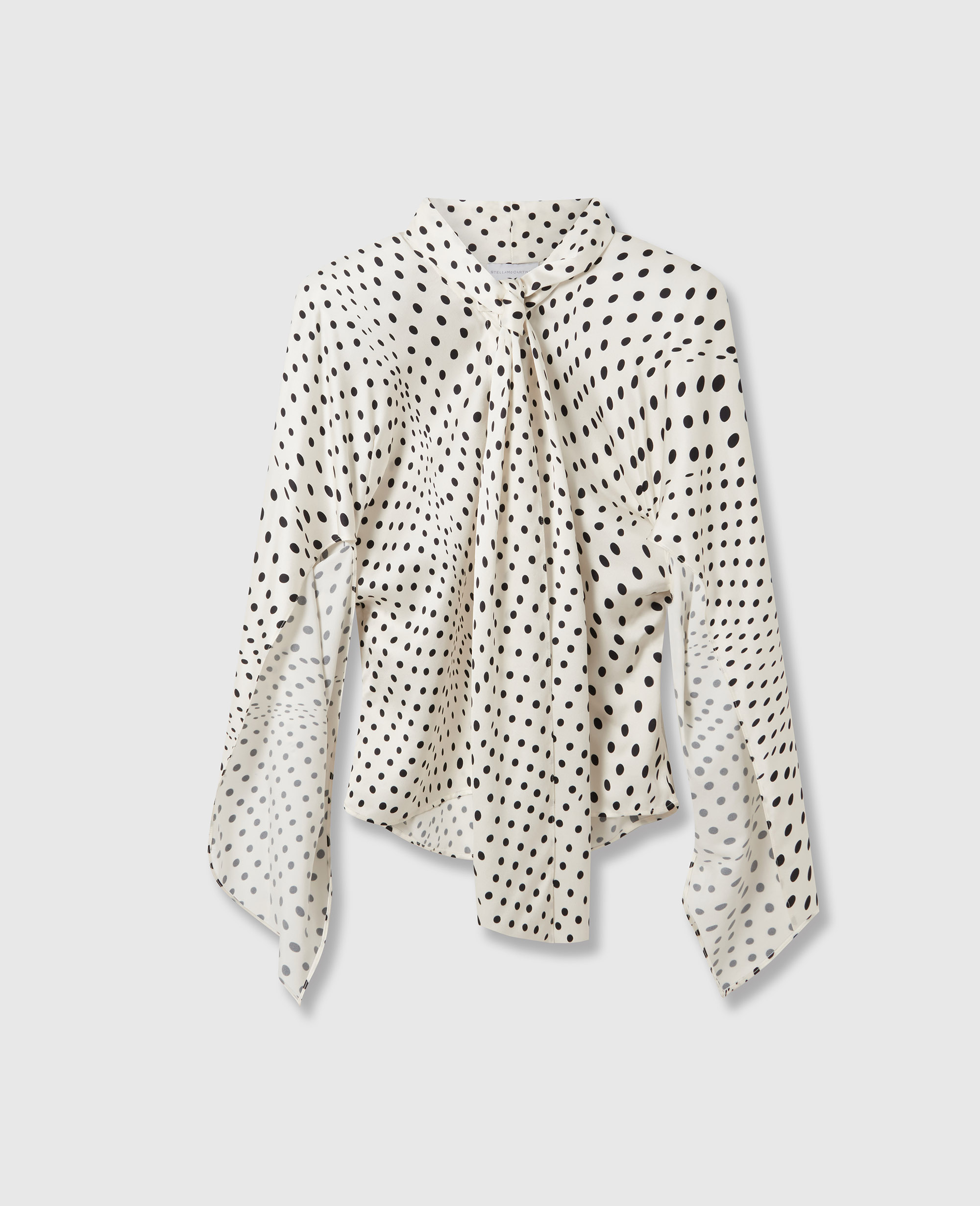Stella McCartney - Viskosehemd mit Pünktchen und Bindekragen, , Größe: 42