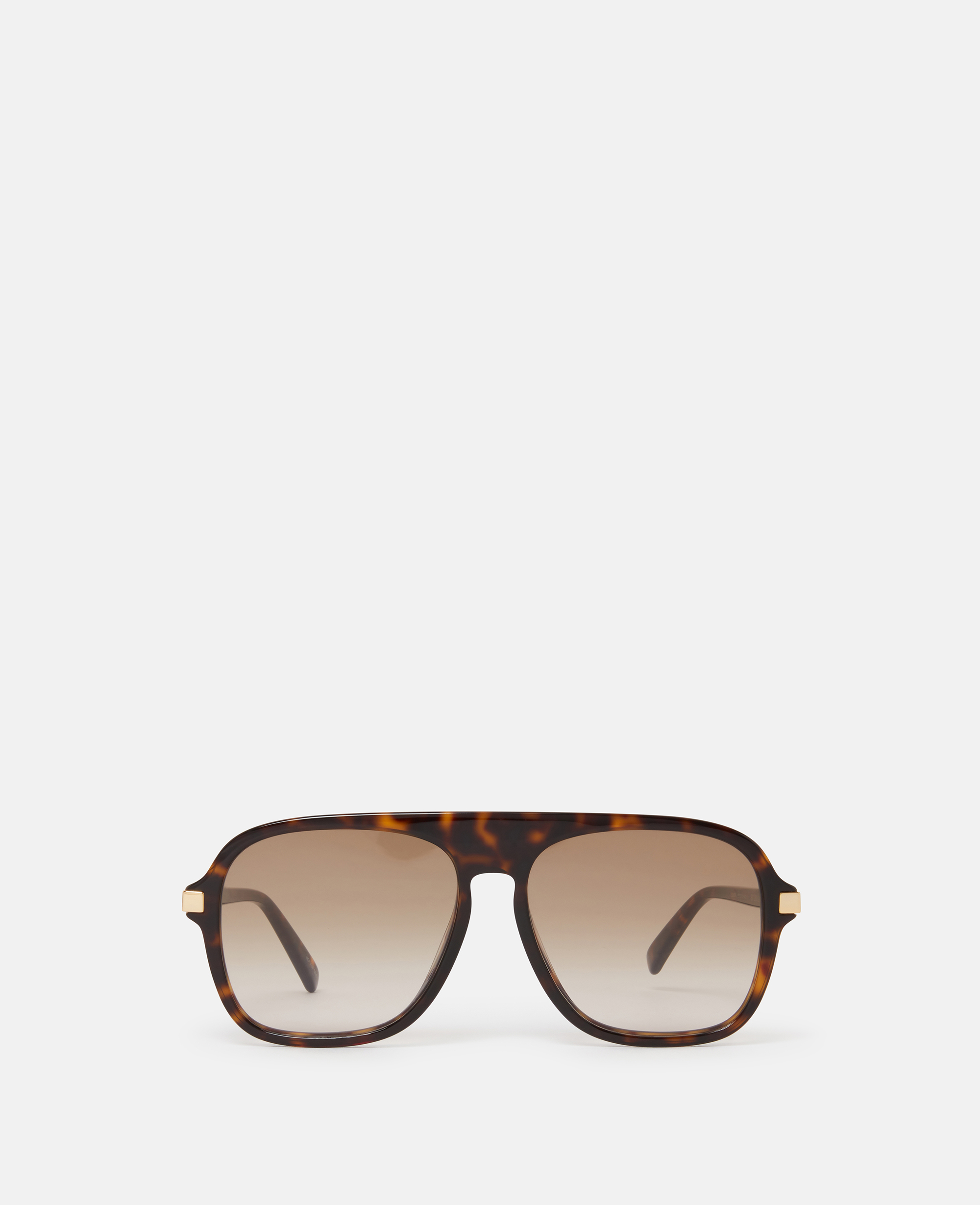 Lunettes de soleil a bord droit, , Écaille de tortue brillant et doré - Stella McCartney - Modalova