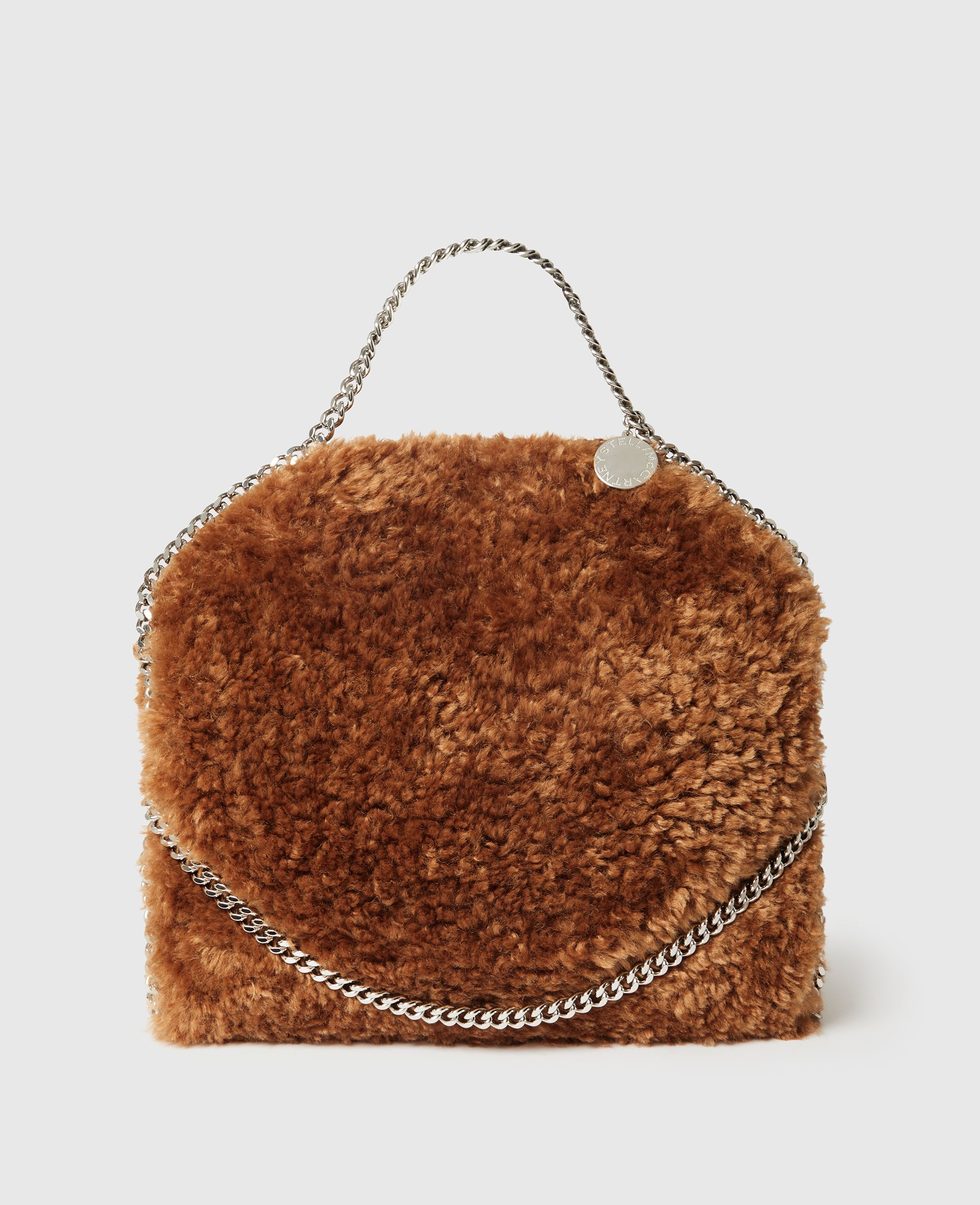 Stella Mccartney Falabella Plush Fold-over Tote Bag In Brown