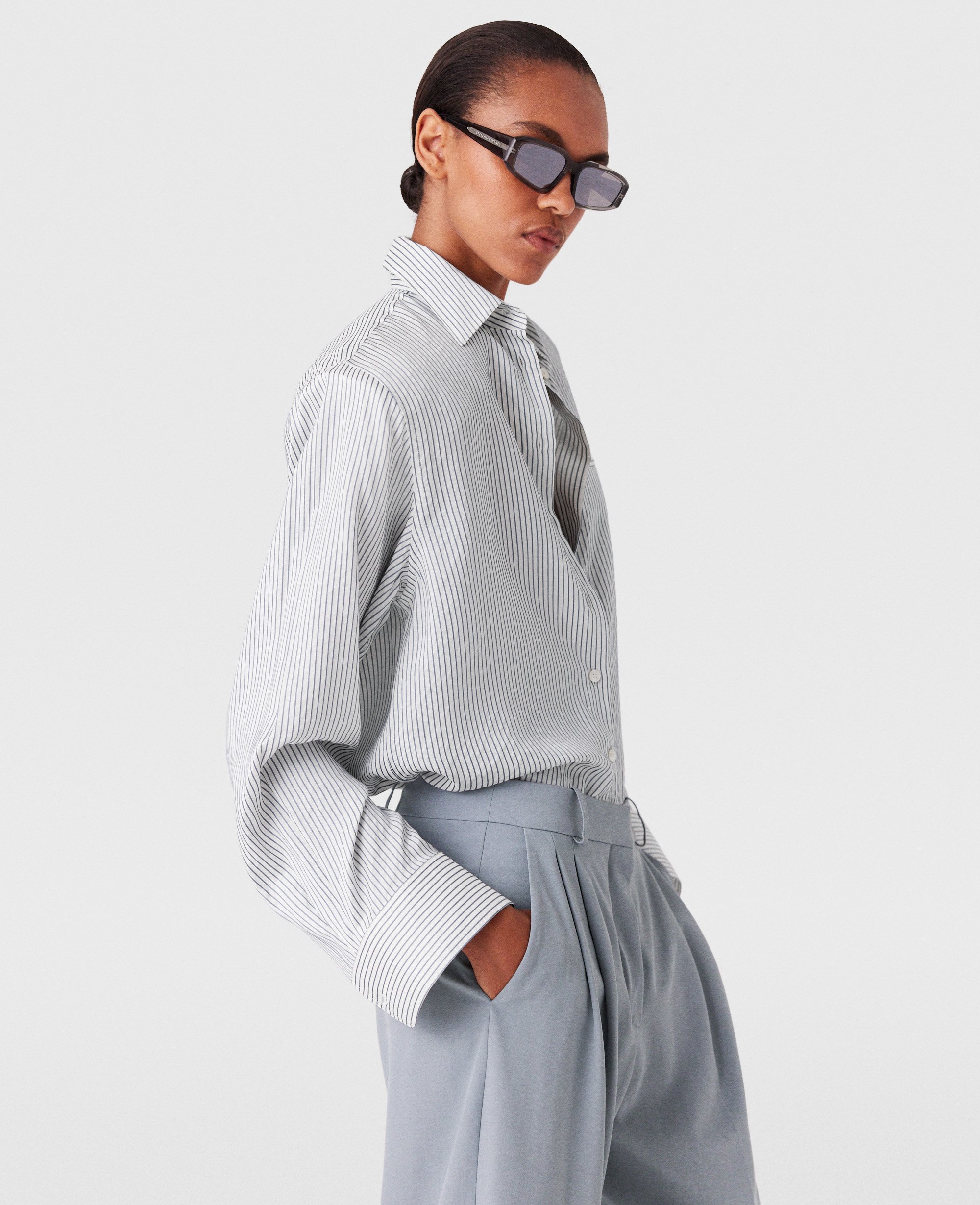 Chemise rayee avec logo, , , Taille: 40 - Stella McCartney - Modalova
