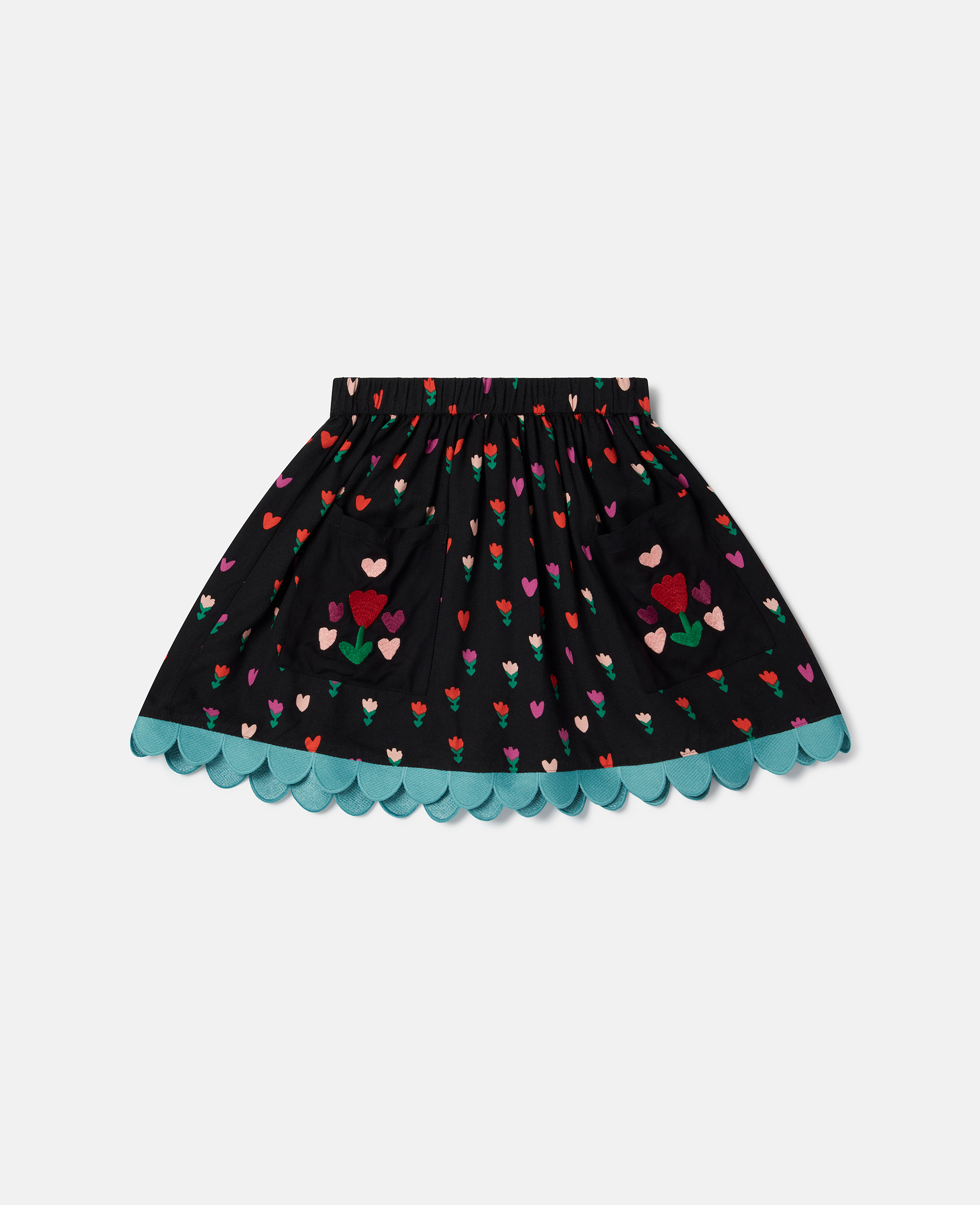 Stella McCartney – Tulip Print Skater Skirt, Woman, Black, Size: 12