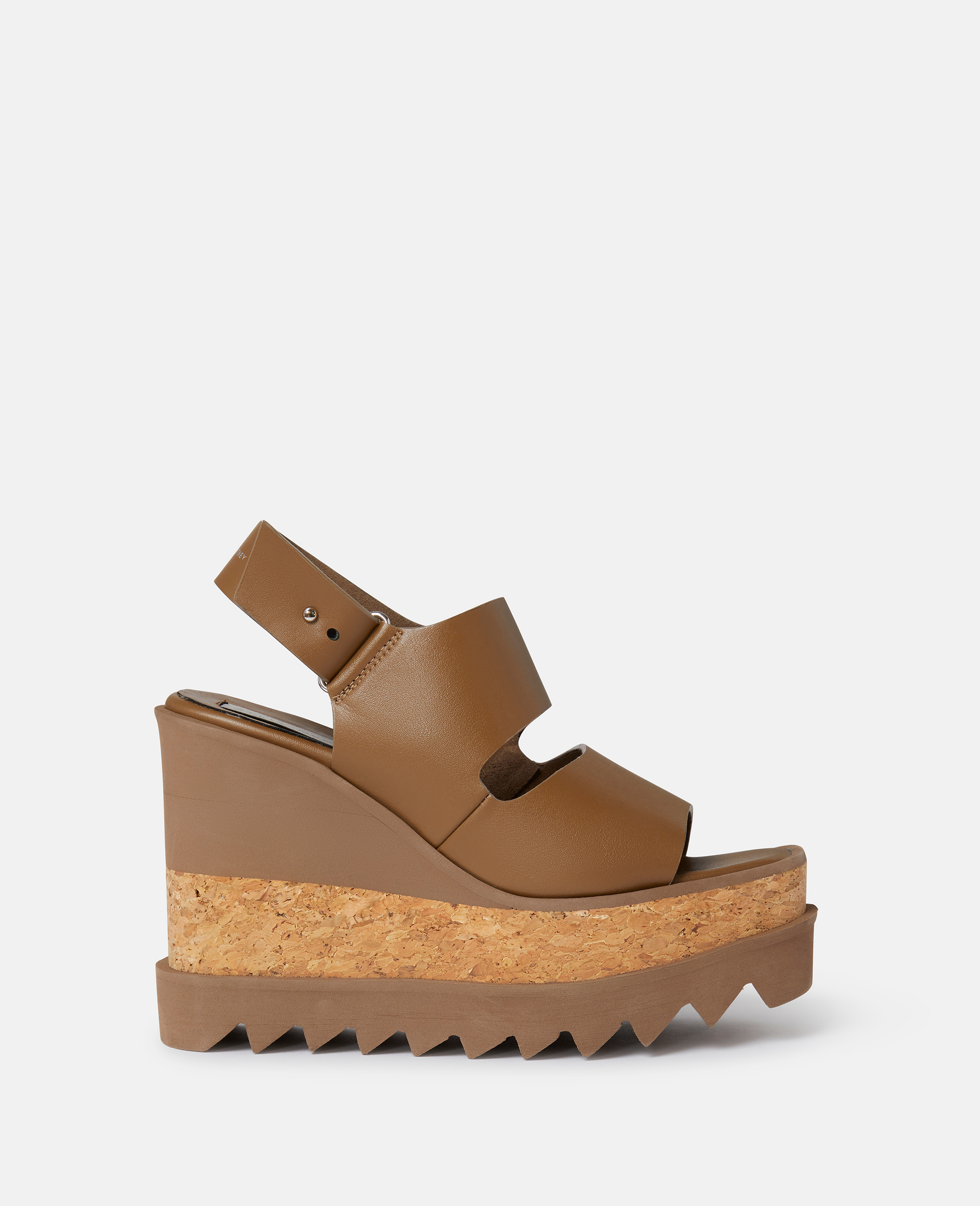 Shop Stella Mccartney Elyse Alter Mat Platform Sandals In Pecan Brown