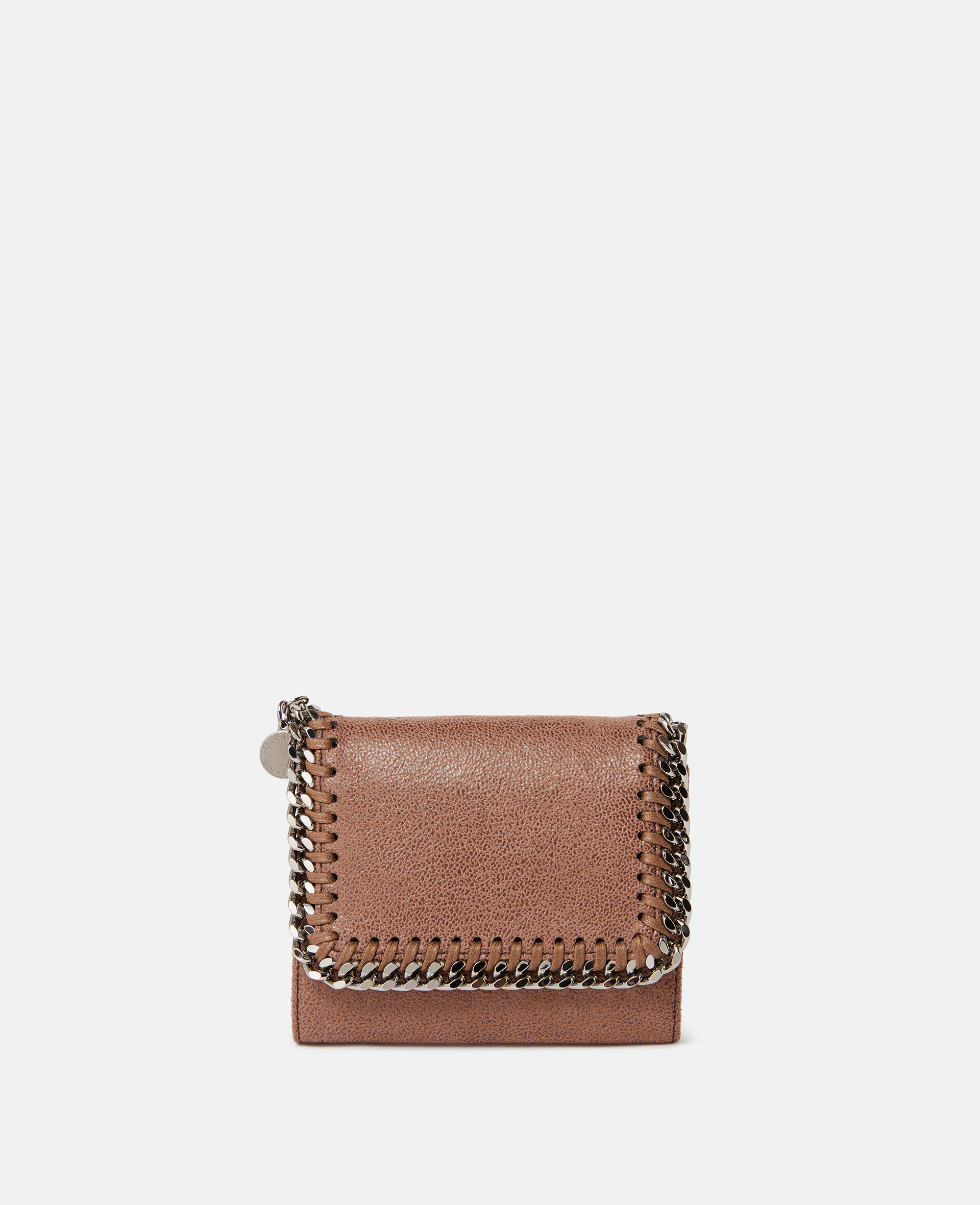 Stella Mccartney Falabella Small Flap Wallet In Dark Taupe