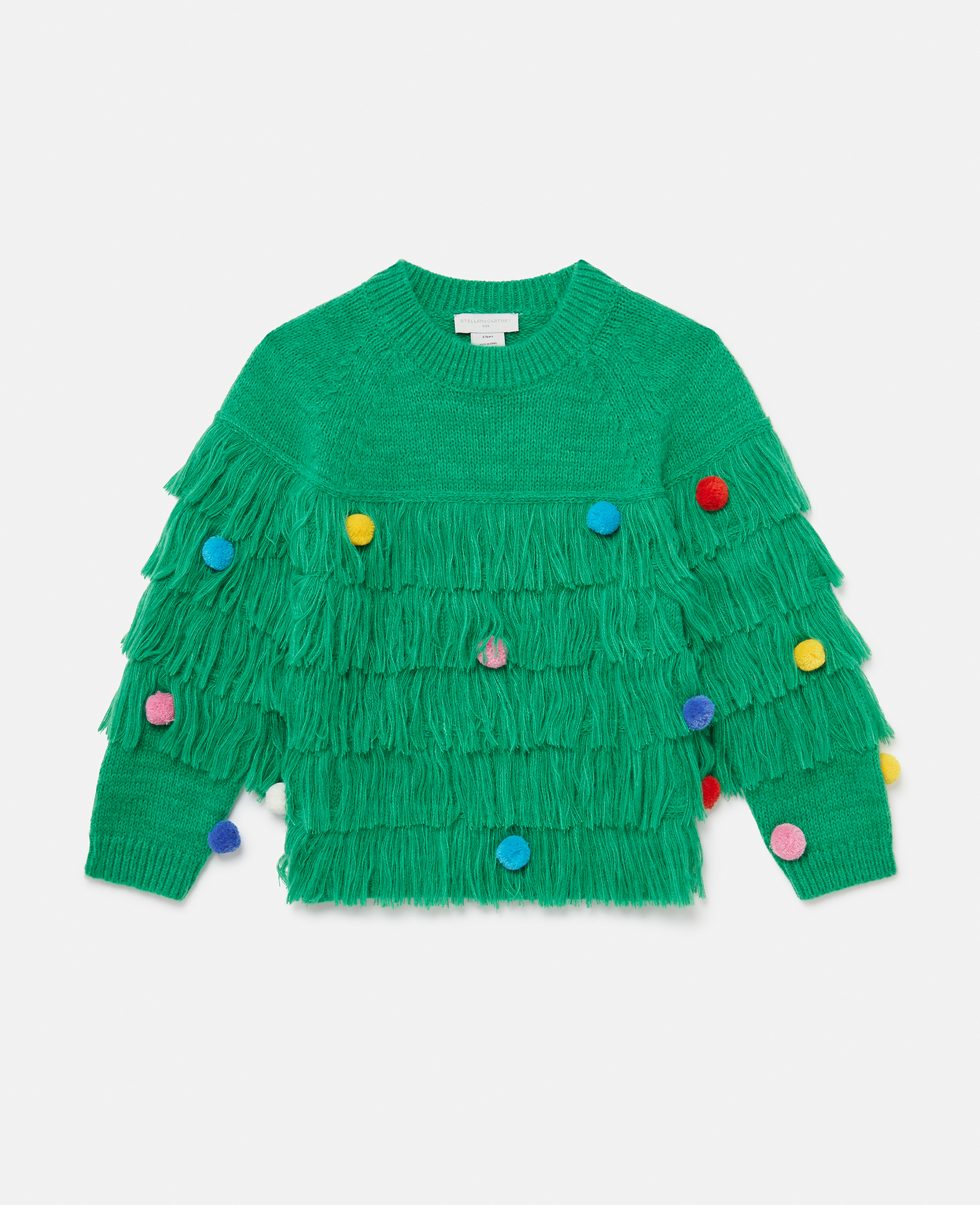 Stella Mccartney Christmas Tree Knitted Sweater In Green