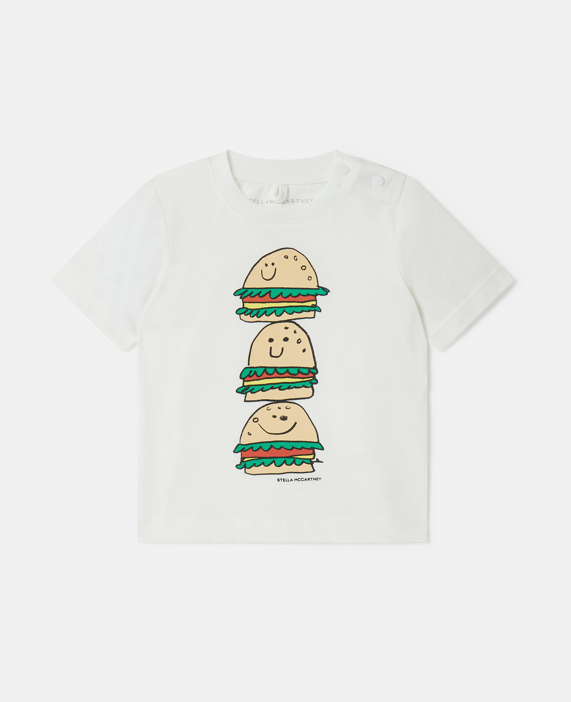 Stella Mccartney Veggie Burger Stack T-shirt In Ivory