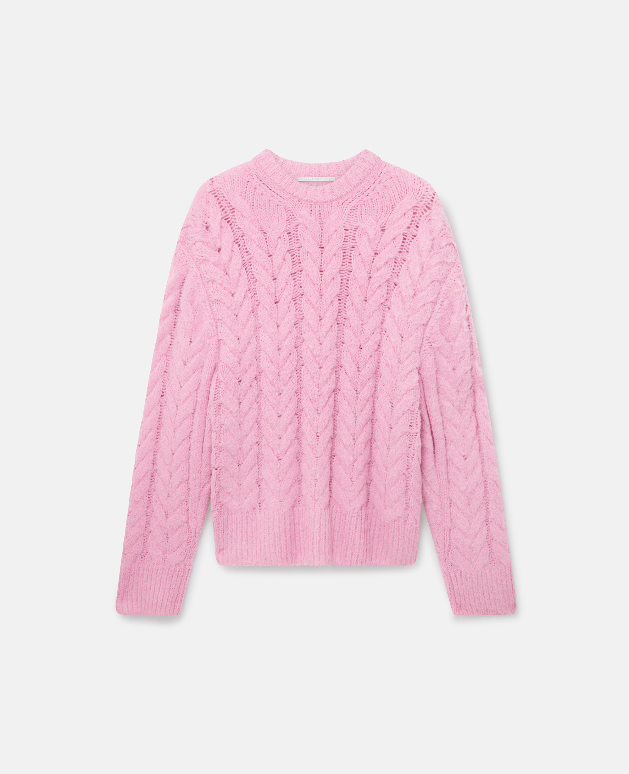 Stella Mccartney Cable Knit Cape Jumper In Camellia Pink