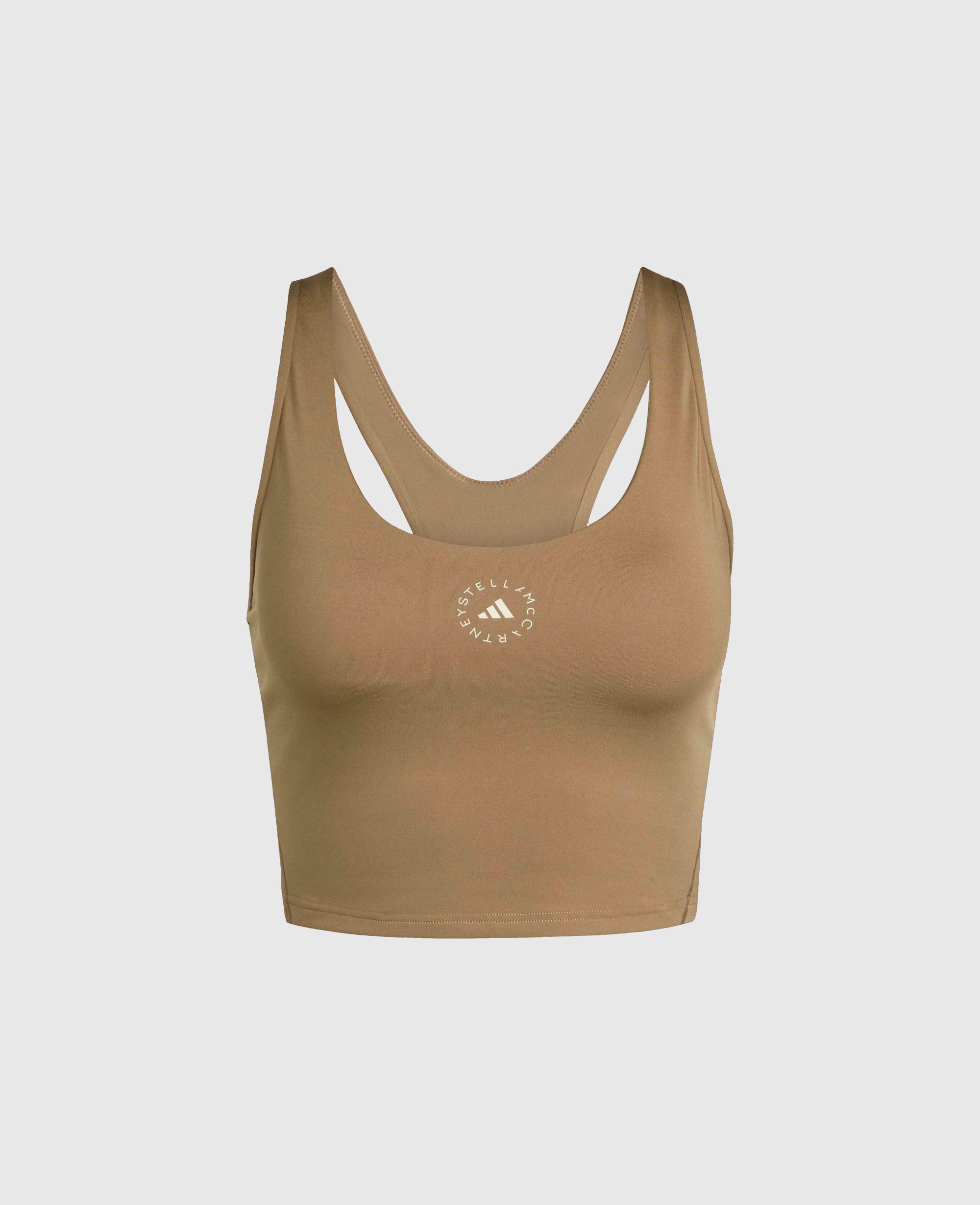 Stella Mccartney Truestrength Yoga Cropped Tank In Brown