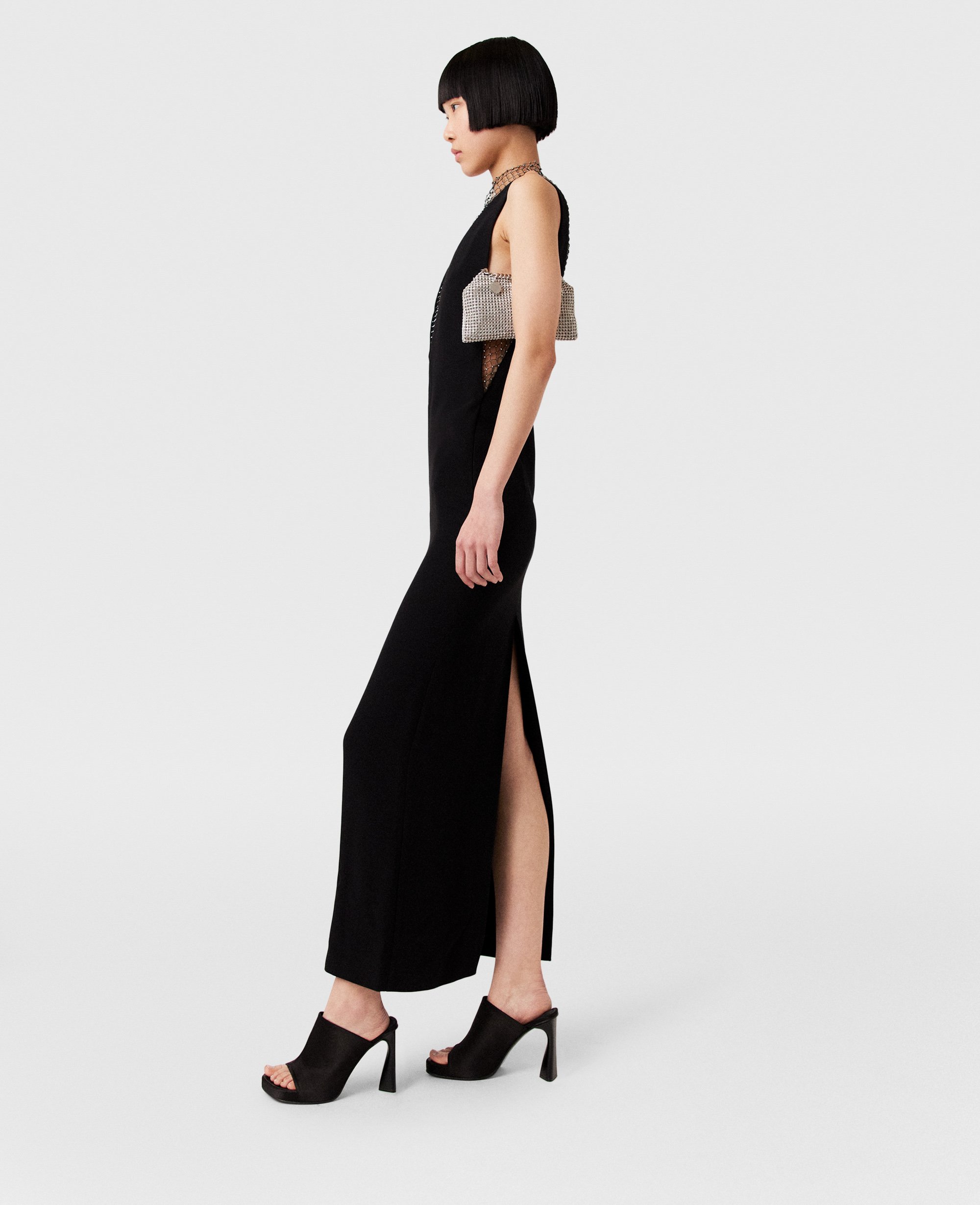Robe midi col en V profond en mesh a cristaux, , , Taille: 44 - Stella McCartney - Modalova