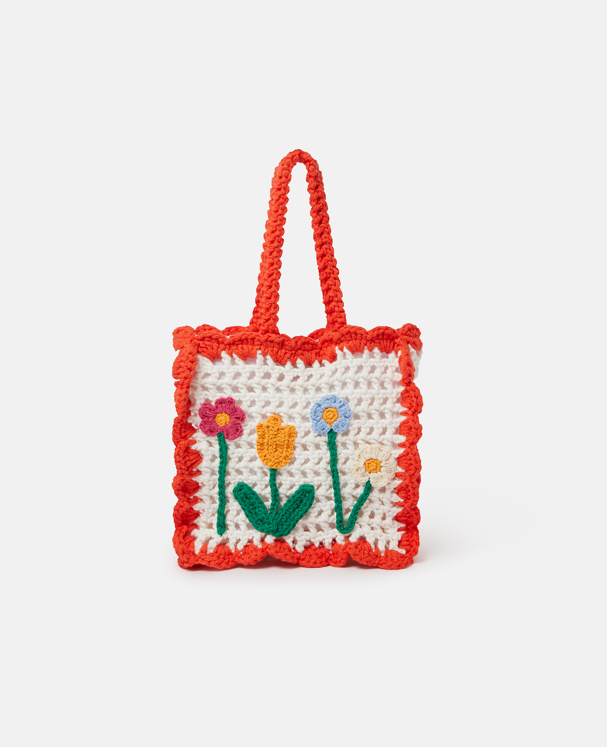 Stella McCartney - Floral Appliqué Crochet Tote Bag,