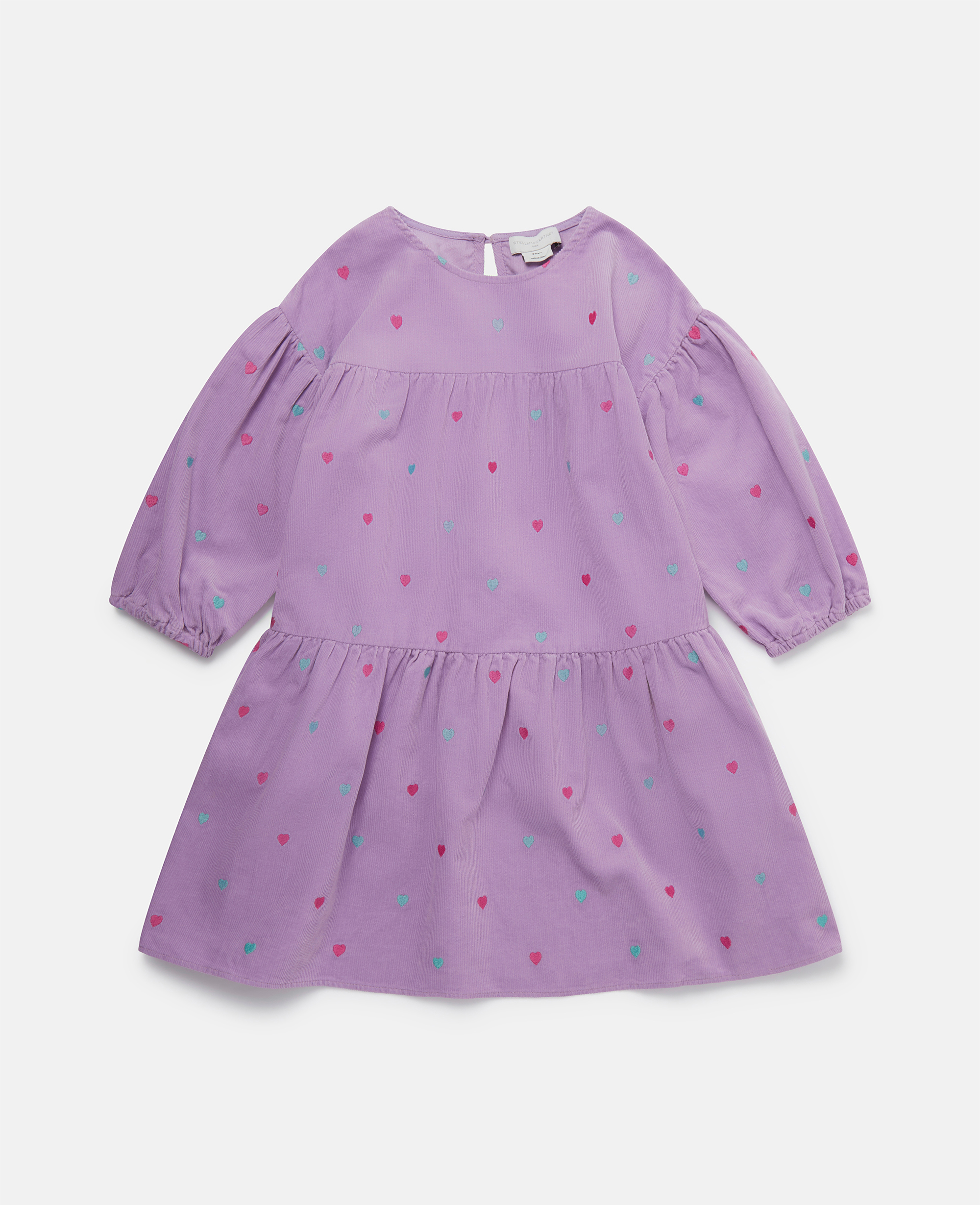 Stella Mccartney Kids' Heart Embroidery Dress In Lilac