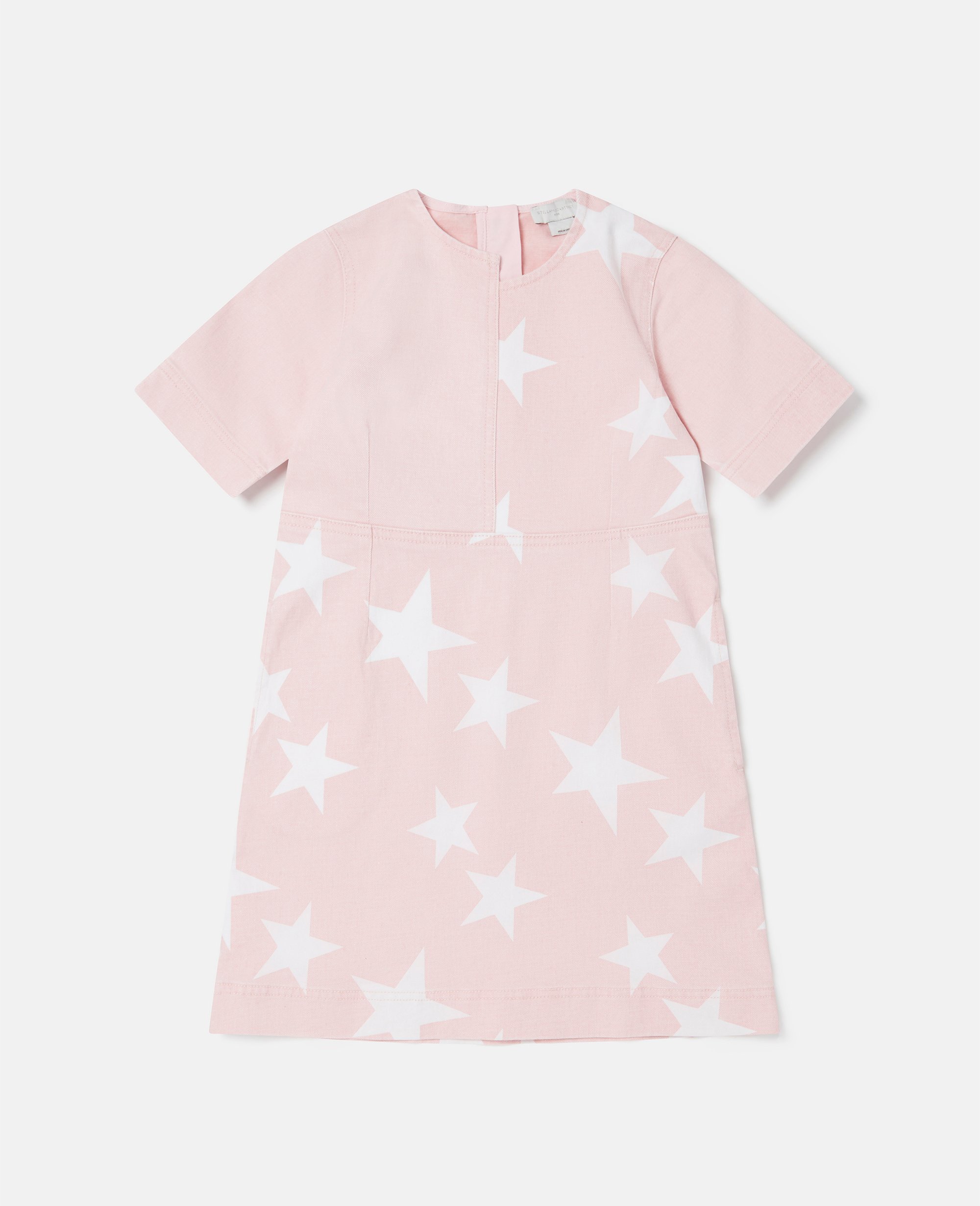Stella Mccartney Kids' Star Print Denim Dress In Pink