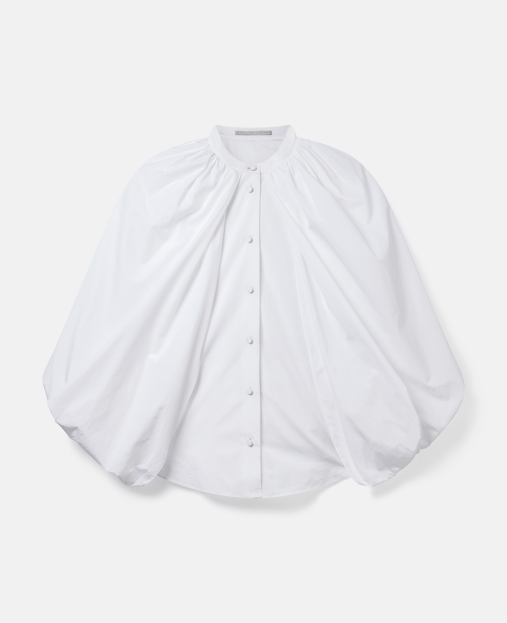 Shop Stella Mccartney Cape-sleeve Cotton Shirt In Pure White