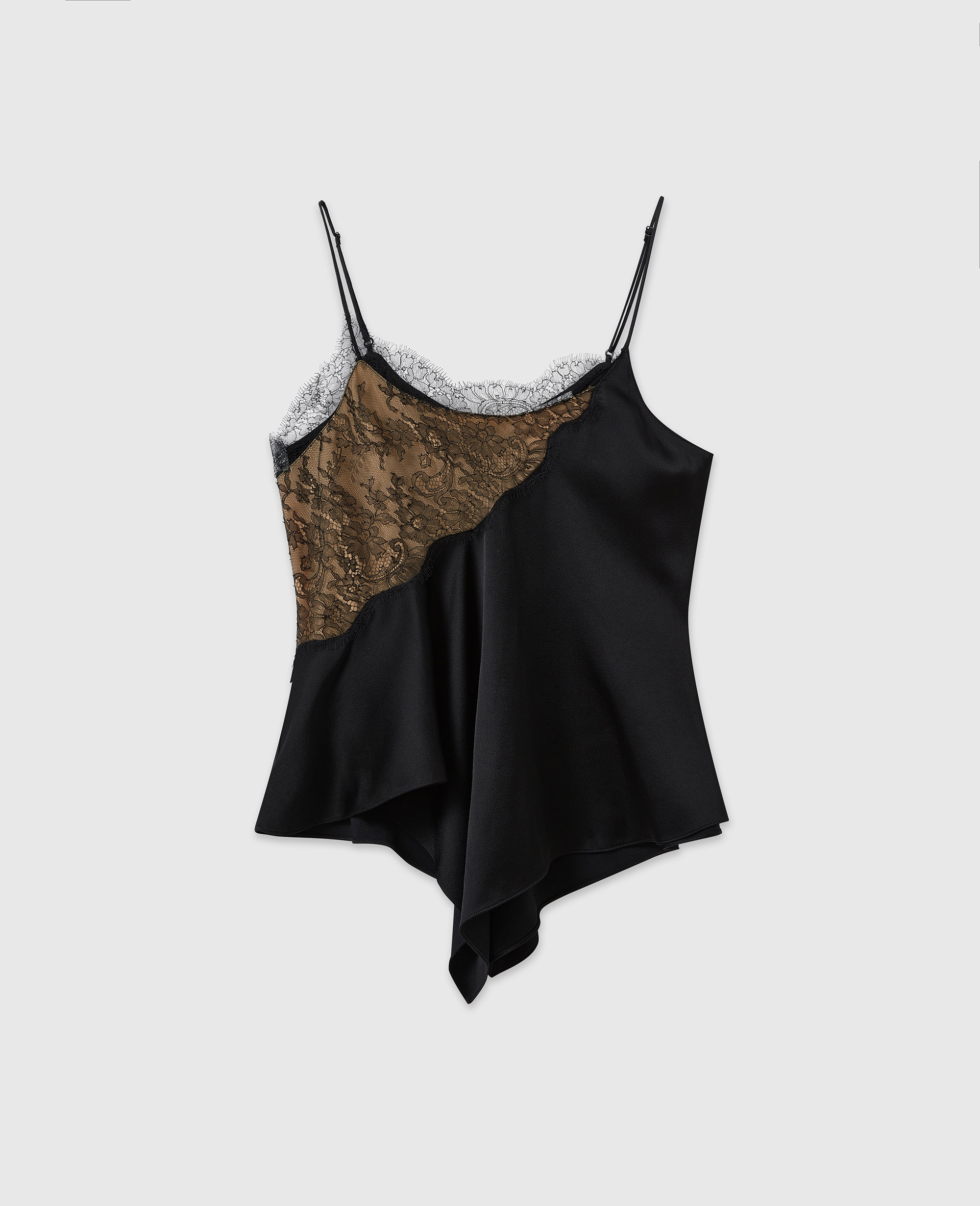 Stella McCartney - Satin-Trägertop mit Spitzenbesatz, , Größe: 40