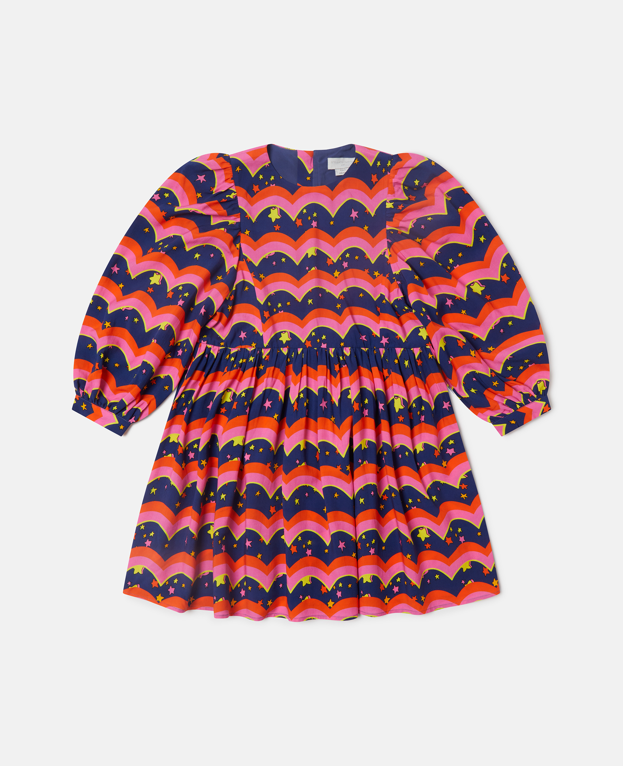 Stella Mccartney Wavy Print Long-sleeve Dress In Multi