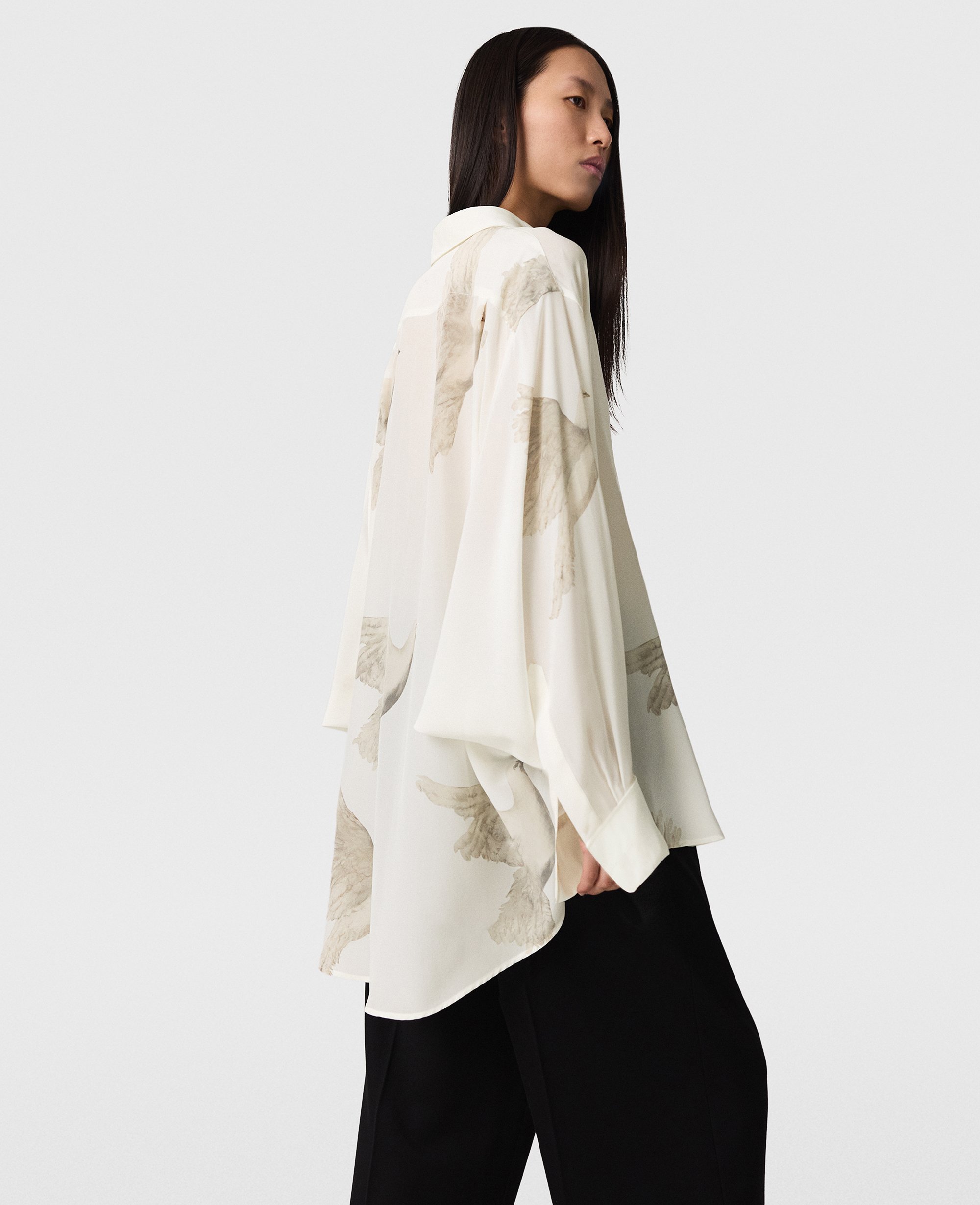 Chemise oversize transparente avec imprime colombe, , , Taille: 36 - Stella McCartney - Modalova
