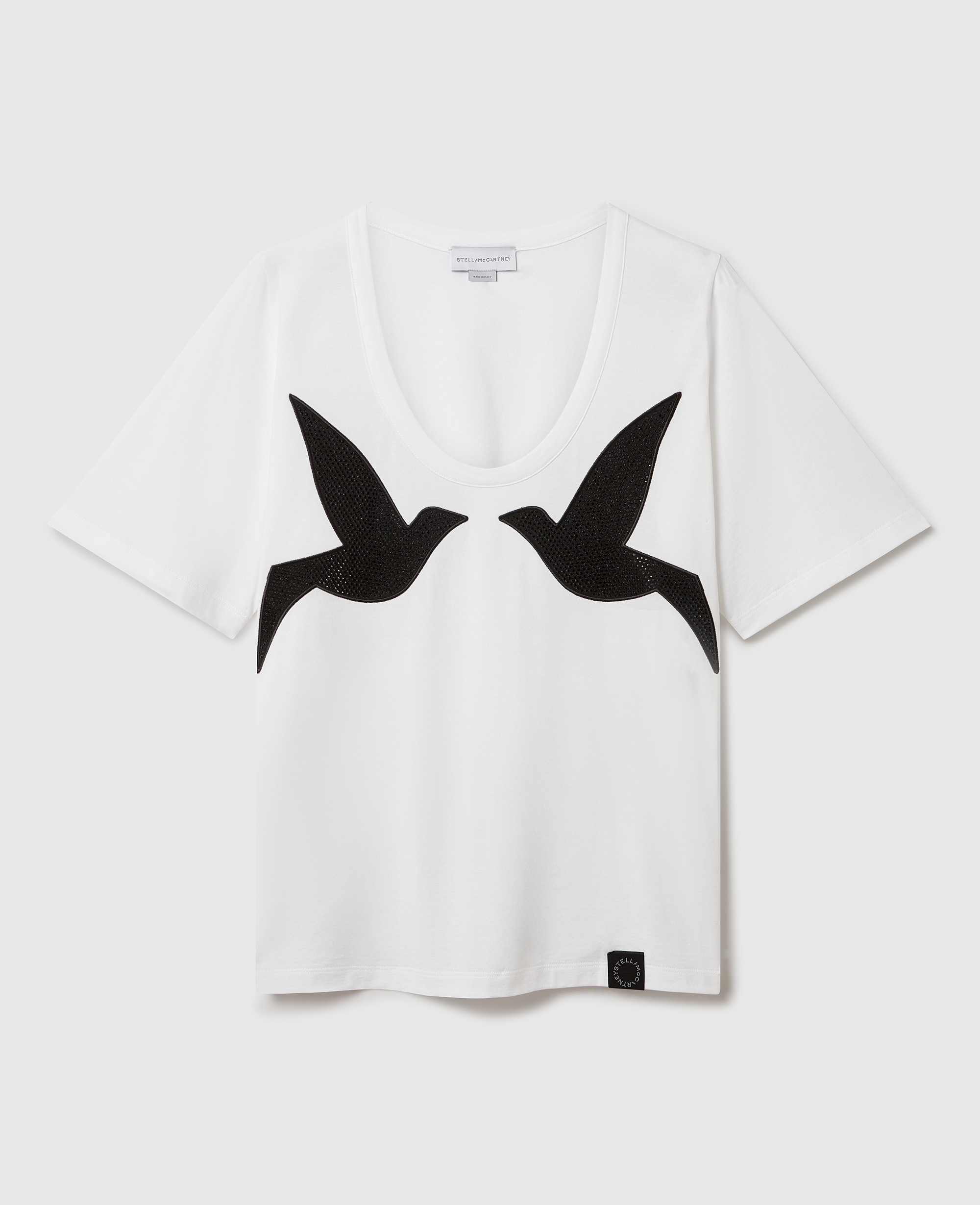 Stella Mccartney Blackbird Graphic Print T-shirt In White