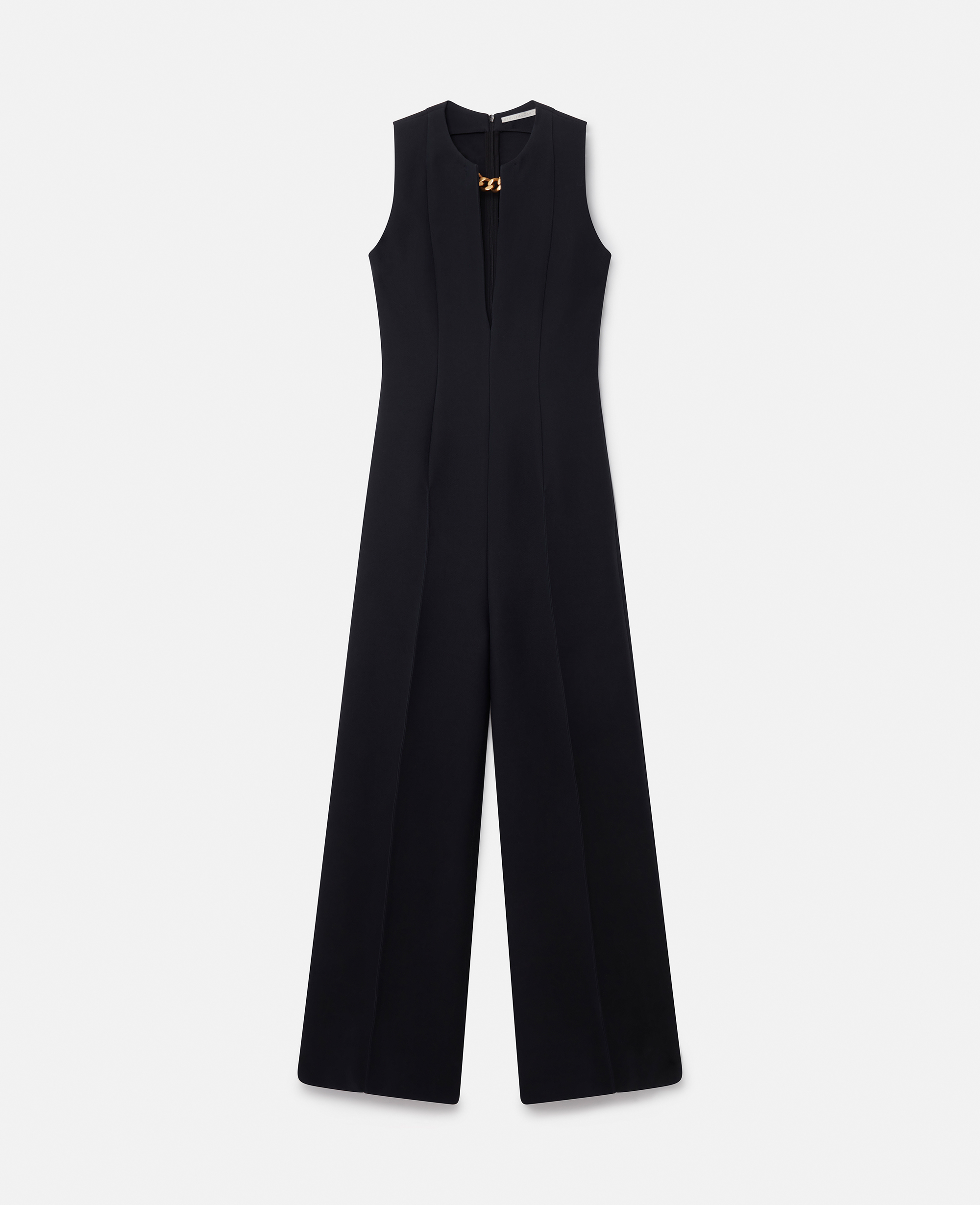 Stella McCartney – Chain-Embellished Open-Back Jumpsuit, Woman, Midnight black, Size: 42