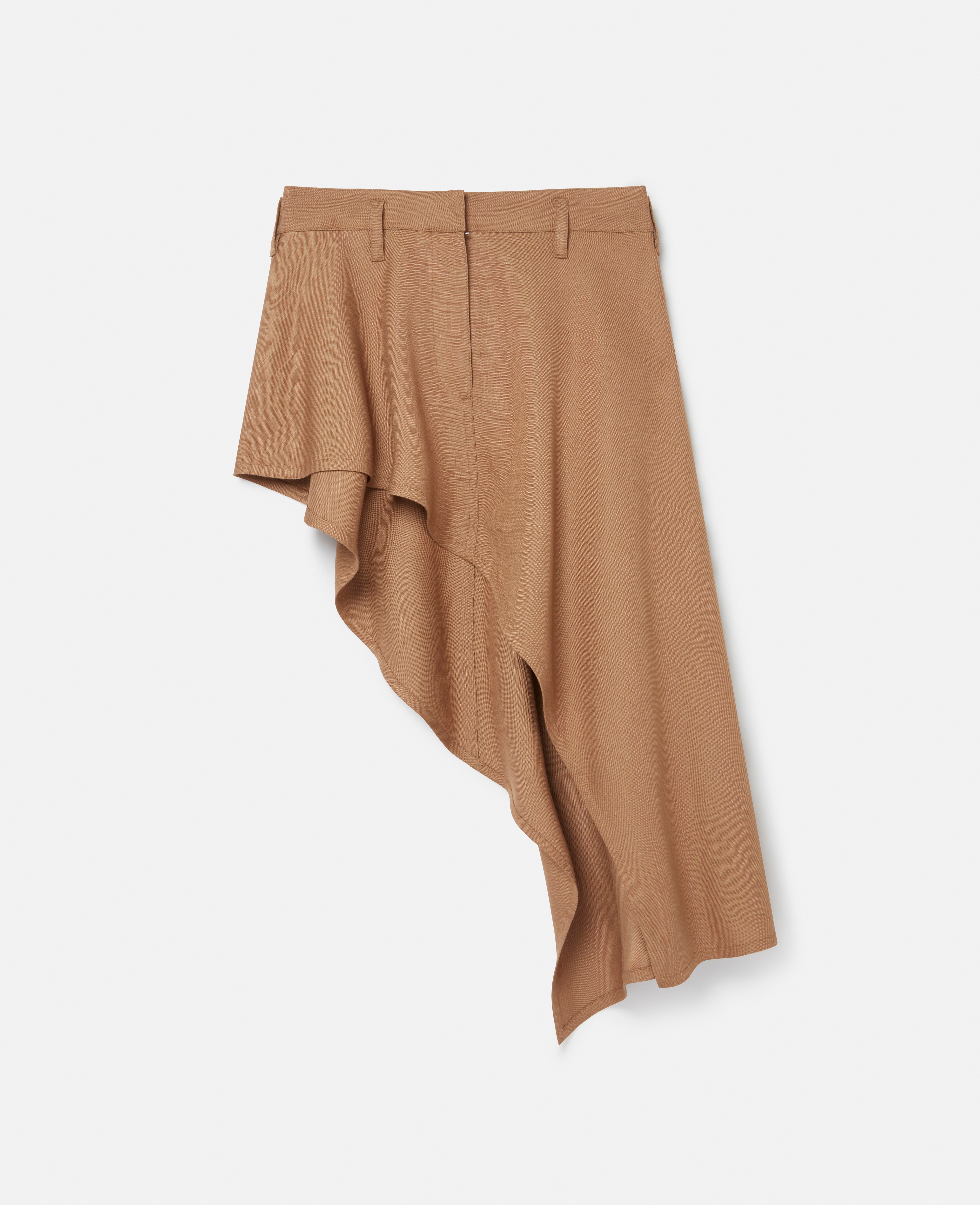 Stella Mccartney Satin Asymmetric Skirt In Caramel
