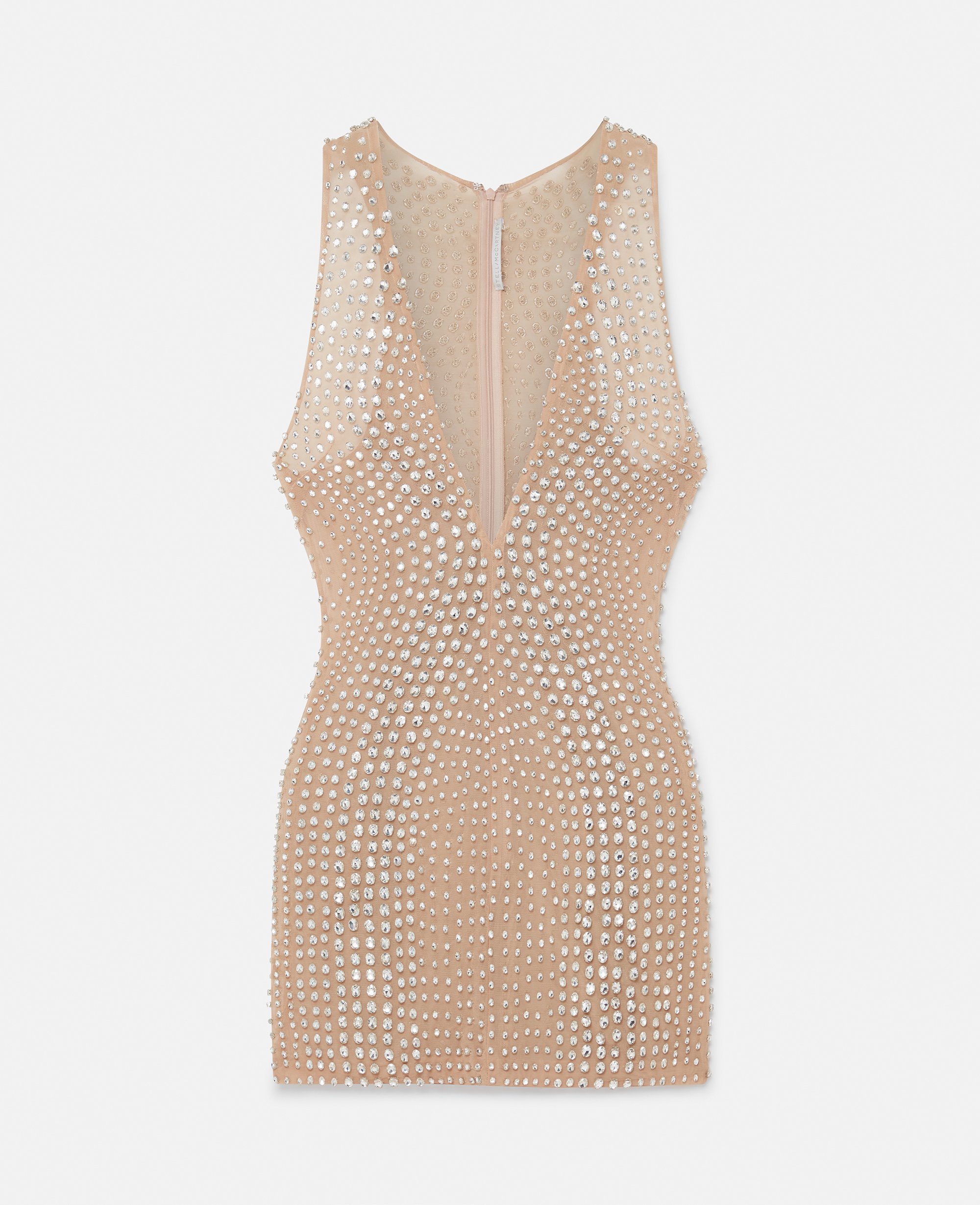 Stella McCartney – Crystal-Embellished Midi Dress, Woman, Nude beige, Size: 36