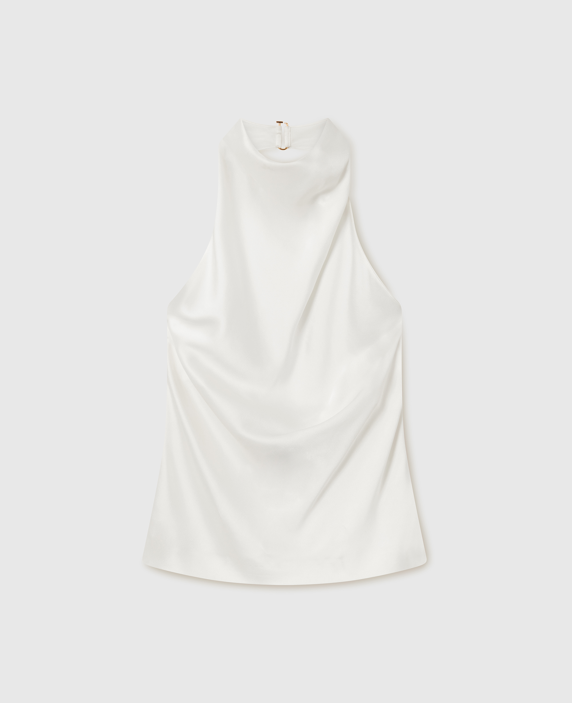 Stella Mccartney Cowl Neck Satin Halter Top In White