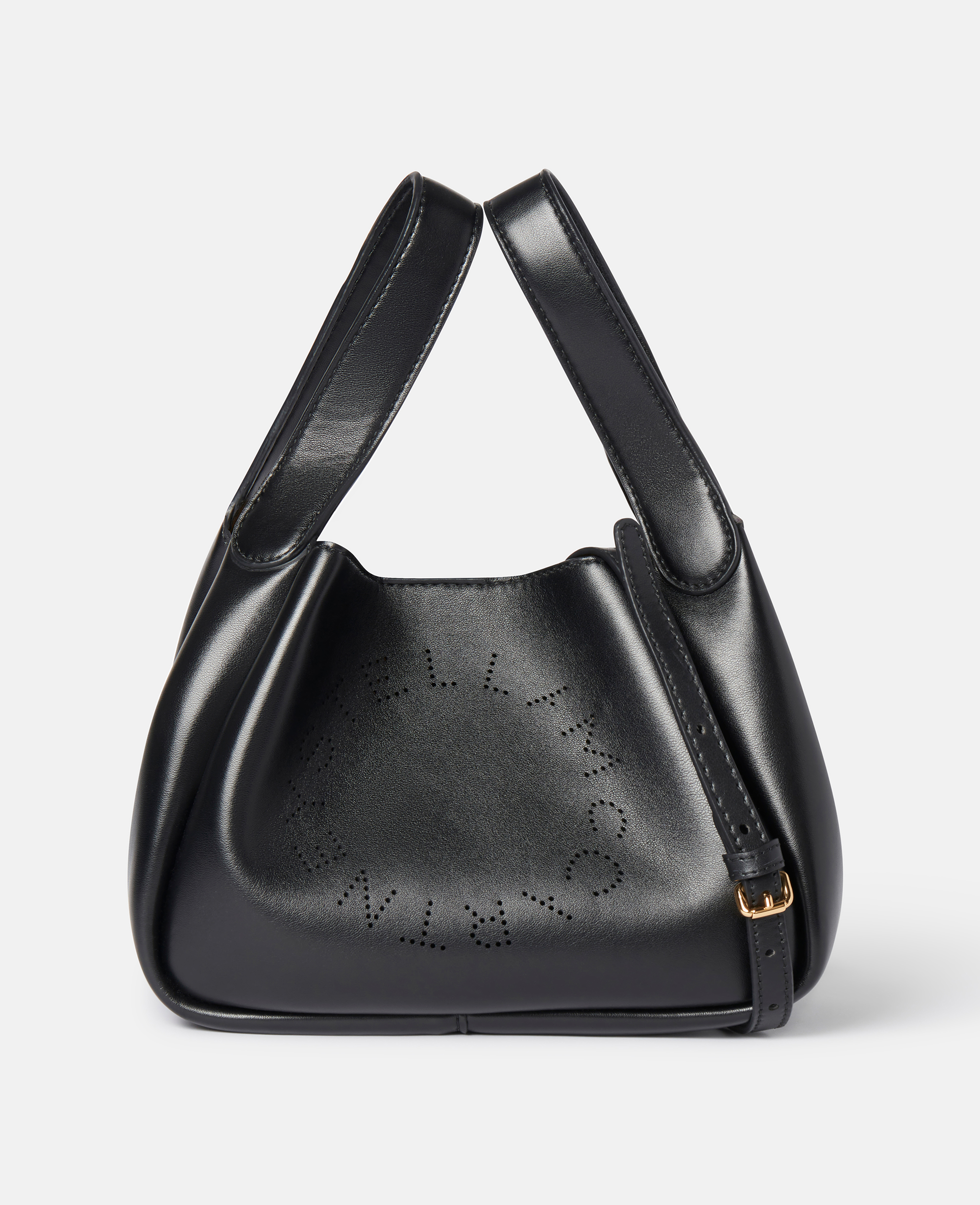 Stella McCartney – Logo Double Top Handle Crossbody Bag, Woman, Midnight black