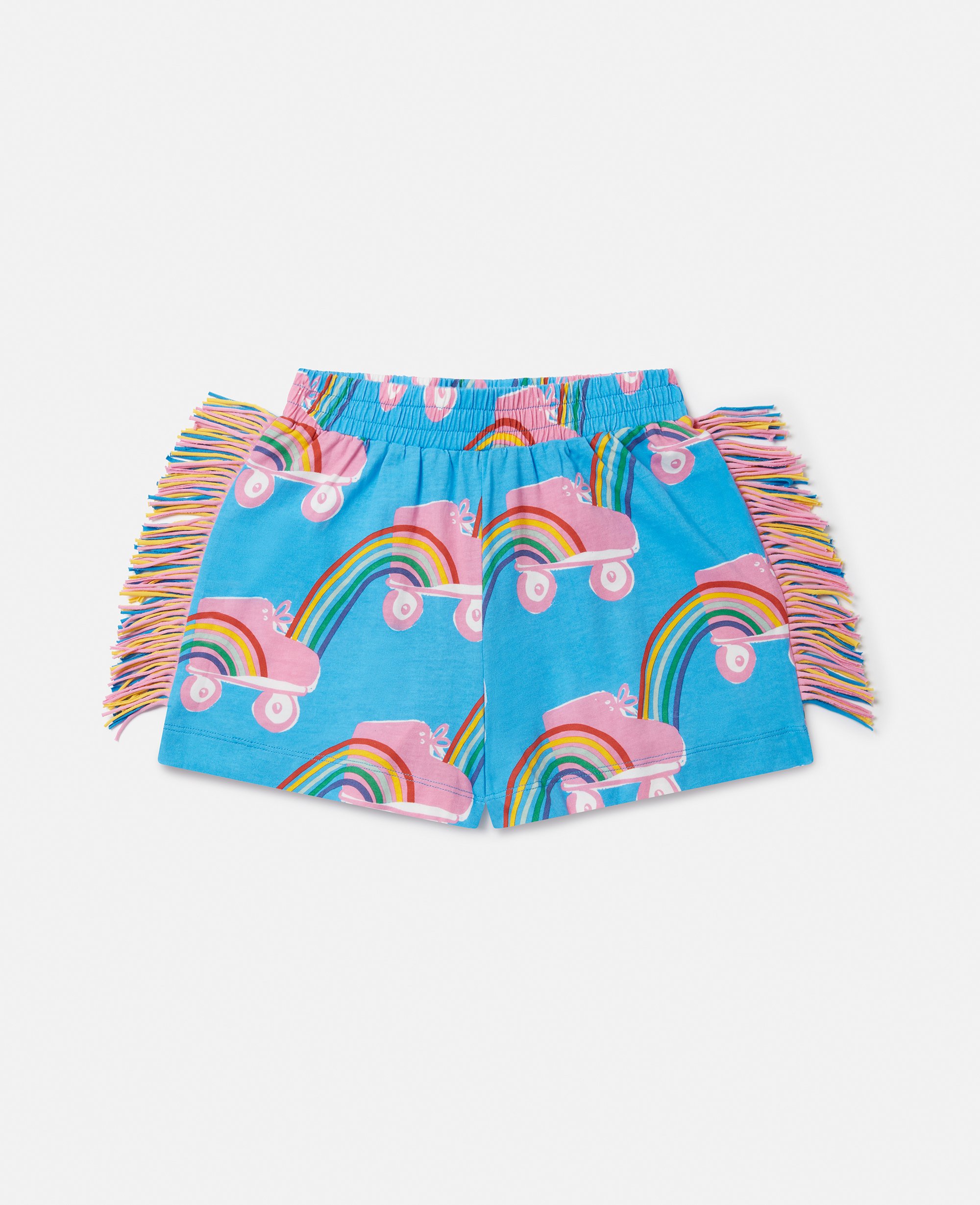 Rollerskate Rainbow Print Fringe Shorts, , Size: 12 - Stella McCartney - Modalova